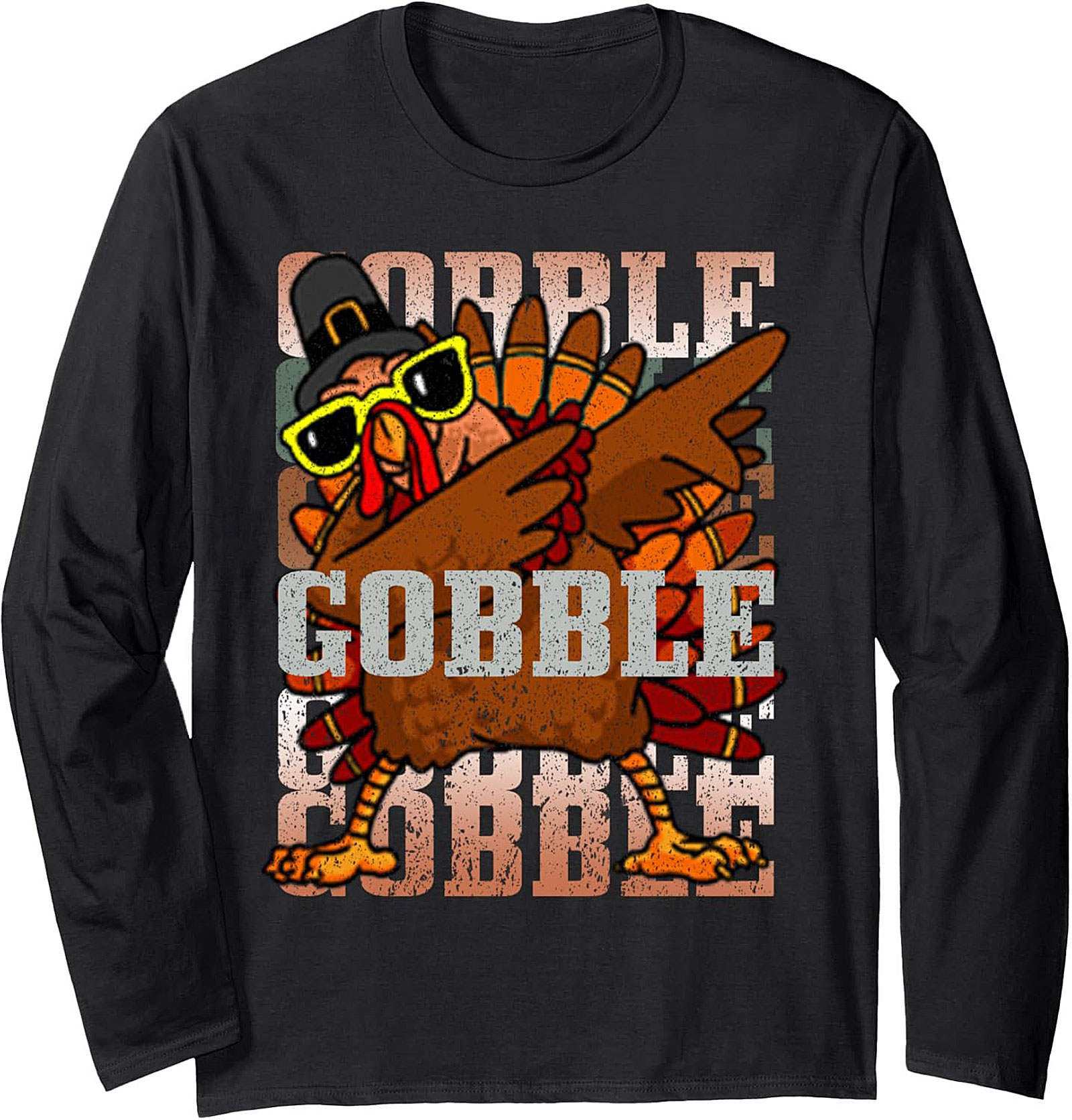 Dabbing Turkey Gobble Gobble Thanksgiving Crewneck Sweatshirt