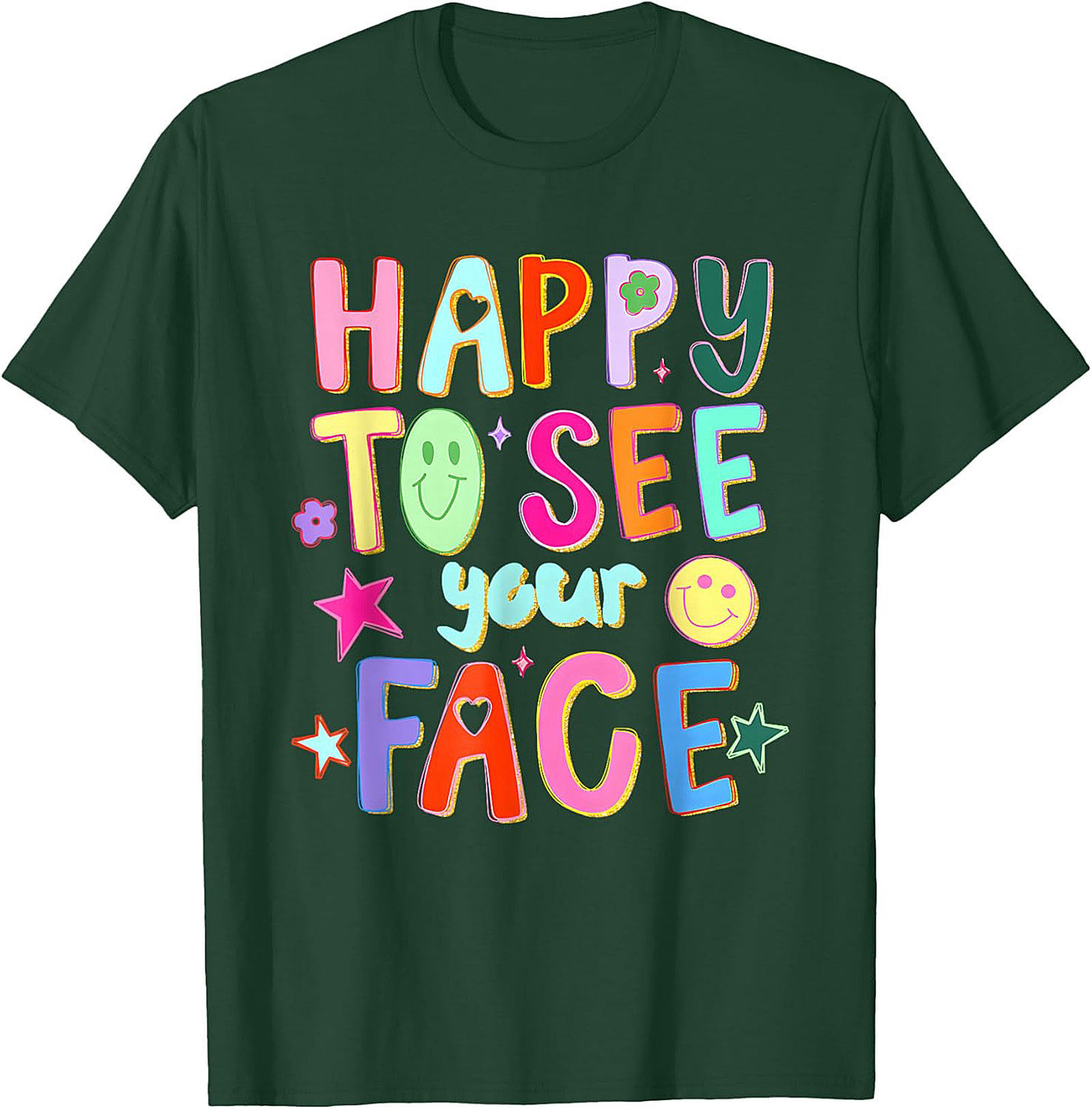 Happy To See Your Face Graphic Tee Retro Funny Shirt