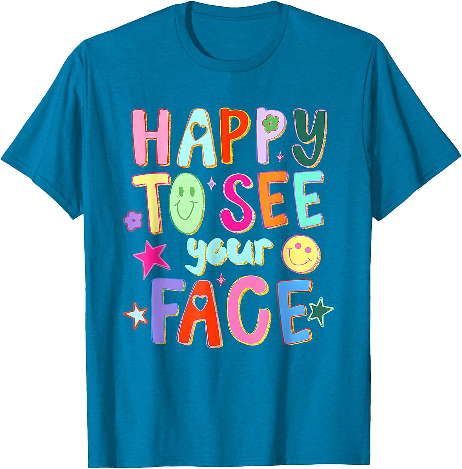 Happy To See Your Face Graphic Tee Retro Funny Shirt