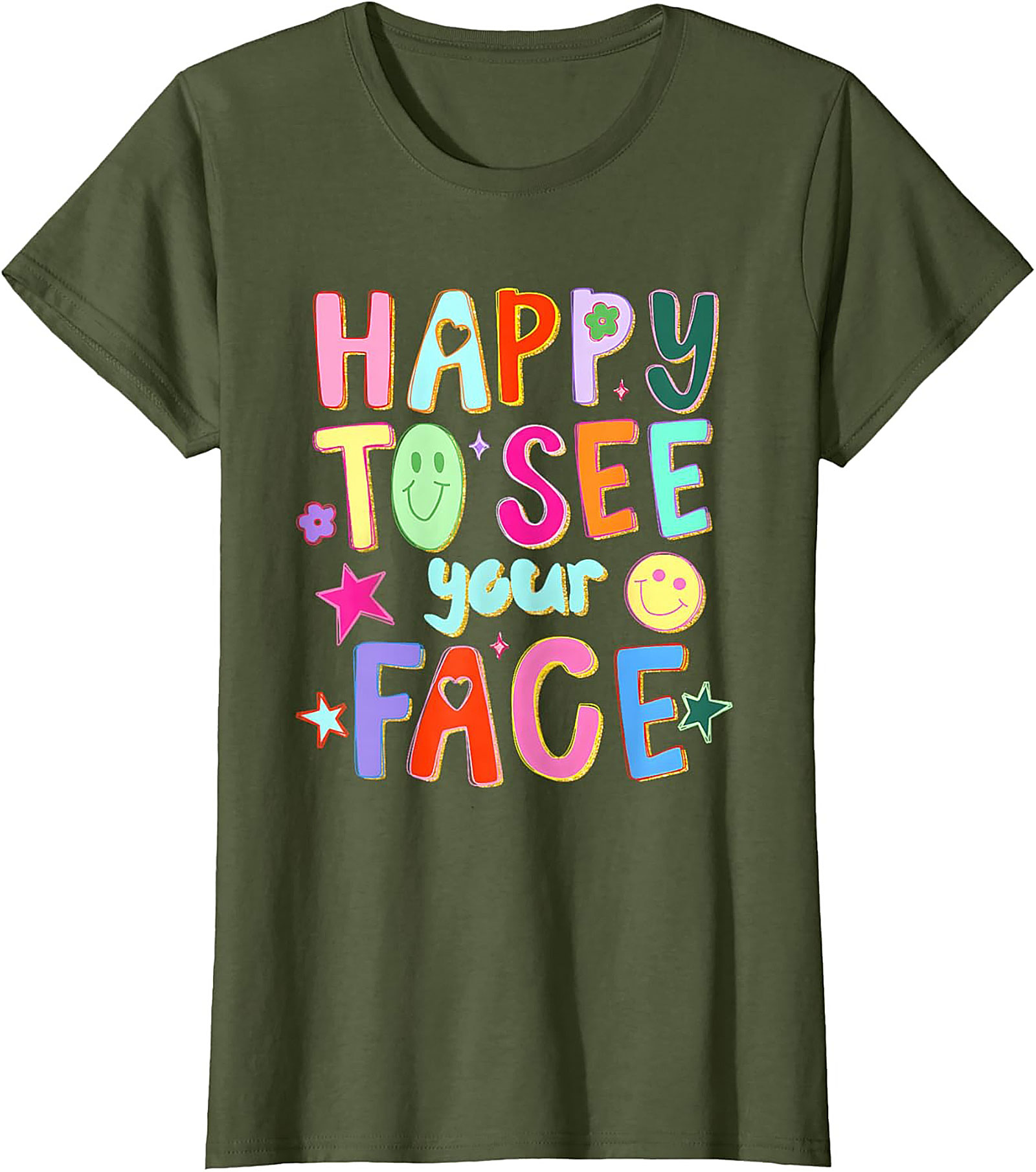 Happy To See Your Face Graphic Tee Retro Funny Shirt
