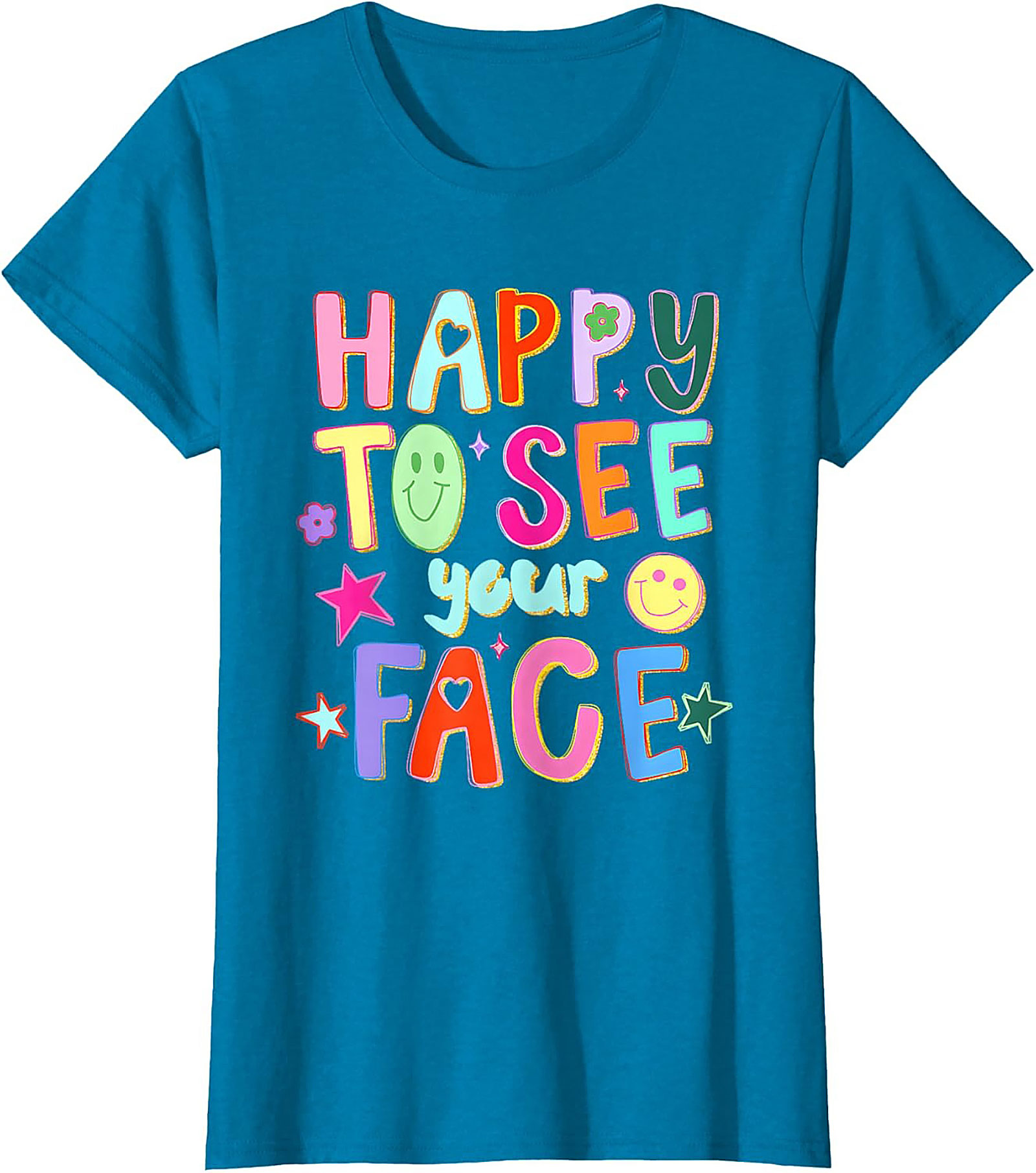 Happy To See Your Face Graphic Tee Retro Funny Shirt
