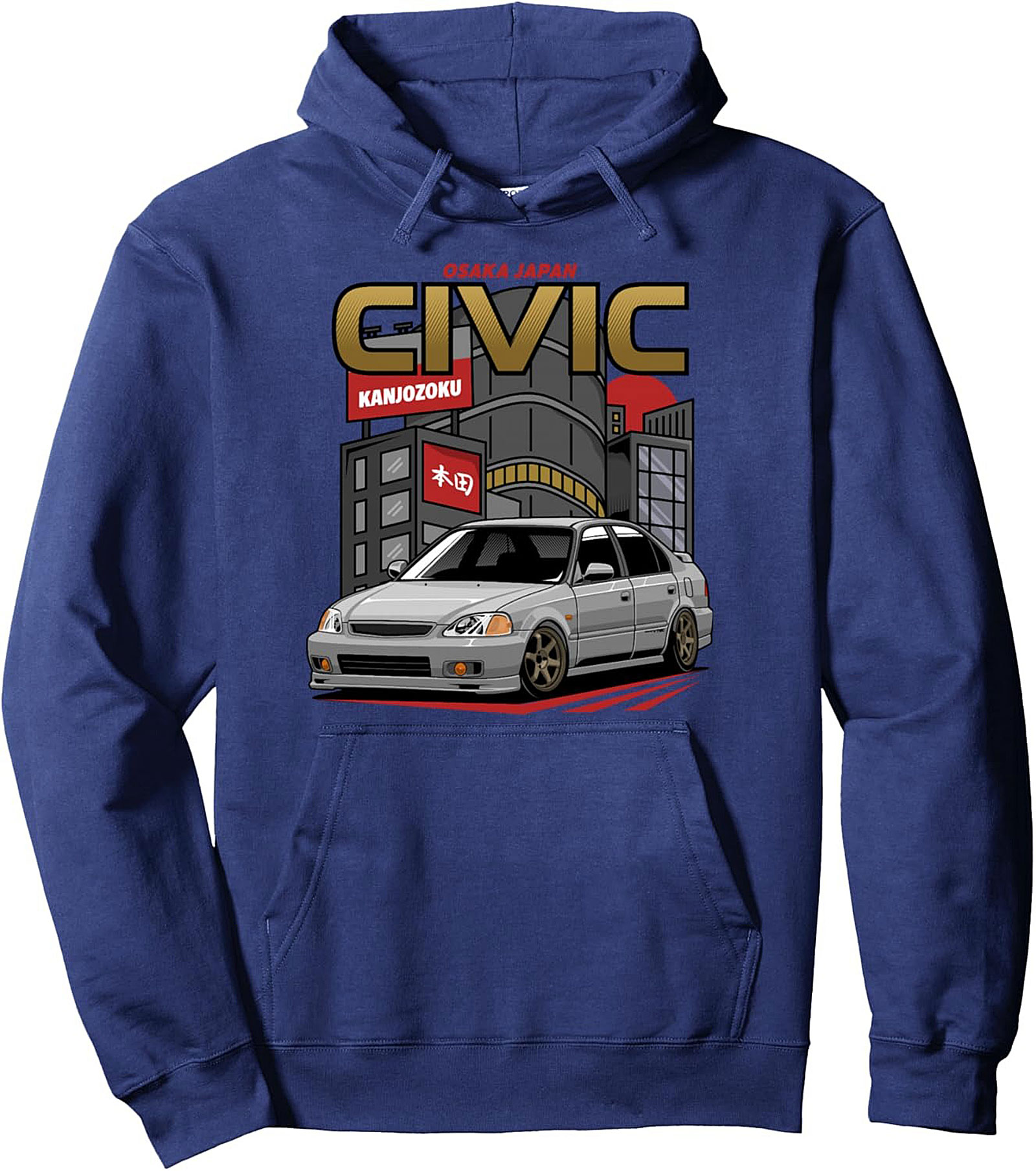 JDM Civic Kanjozoku Graphic Hoodie Osaka Pullover