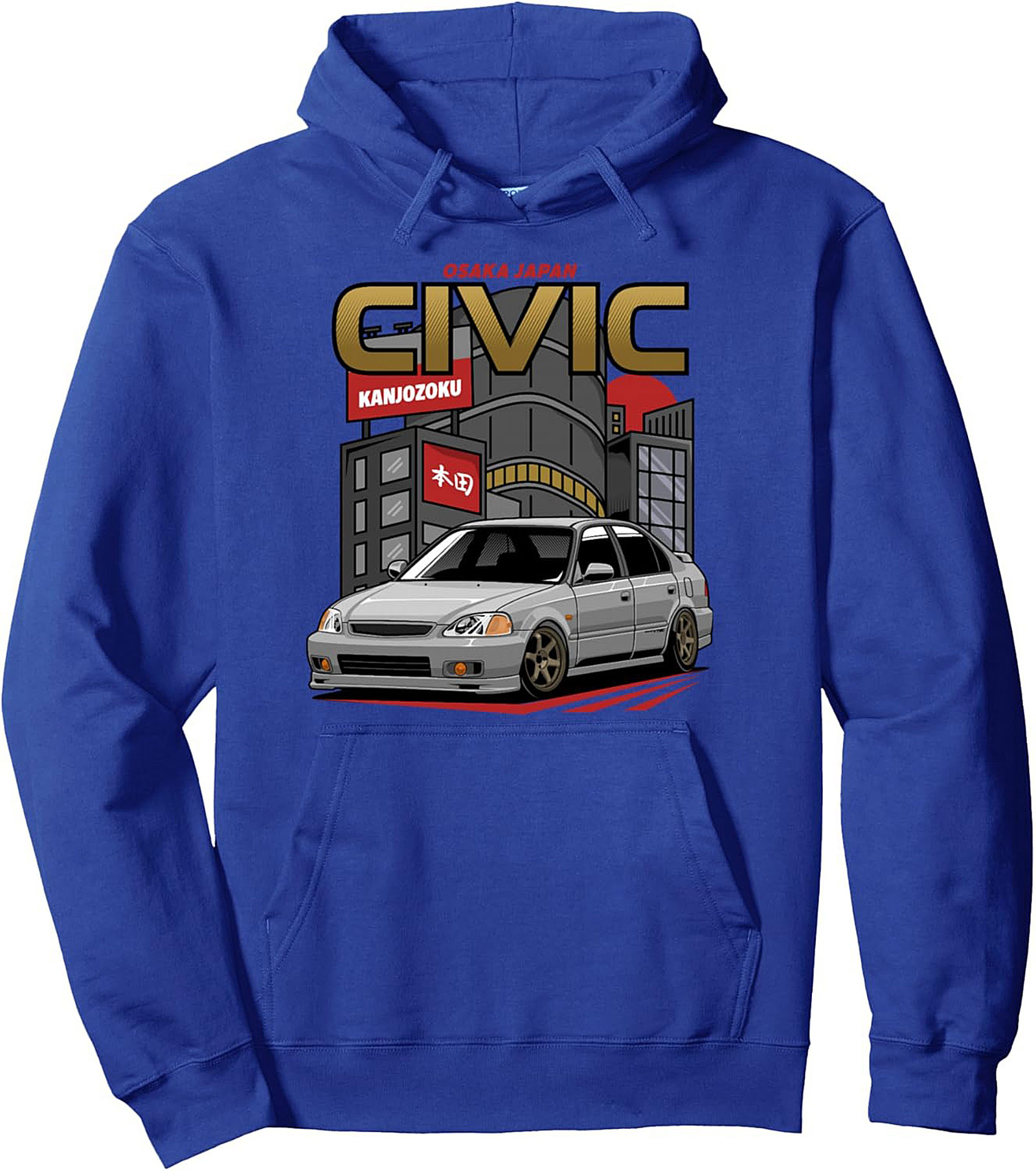 JDM Civic Kanjozoku Graphic Hoodie Osaka Pullover