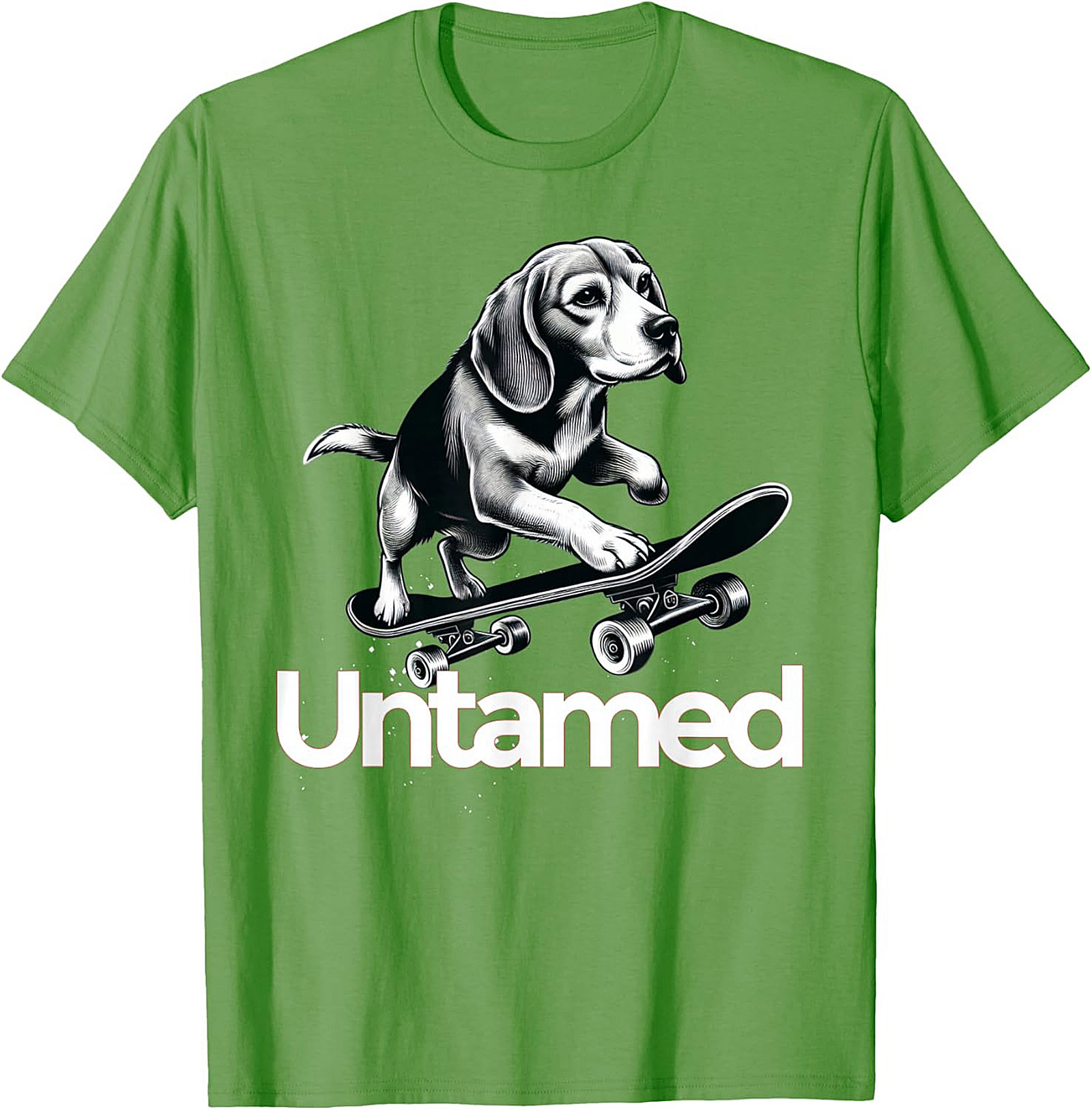 Untamed Beagle Skateboard T-shirt | Funny Dog Skater Graphic Tee