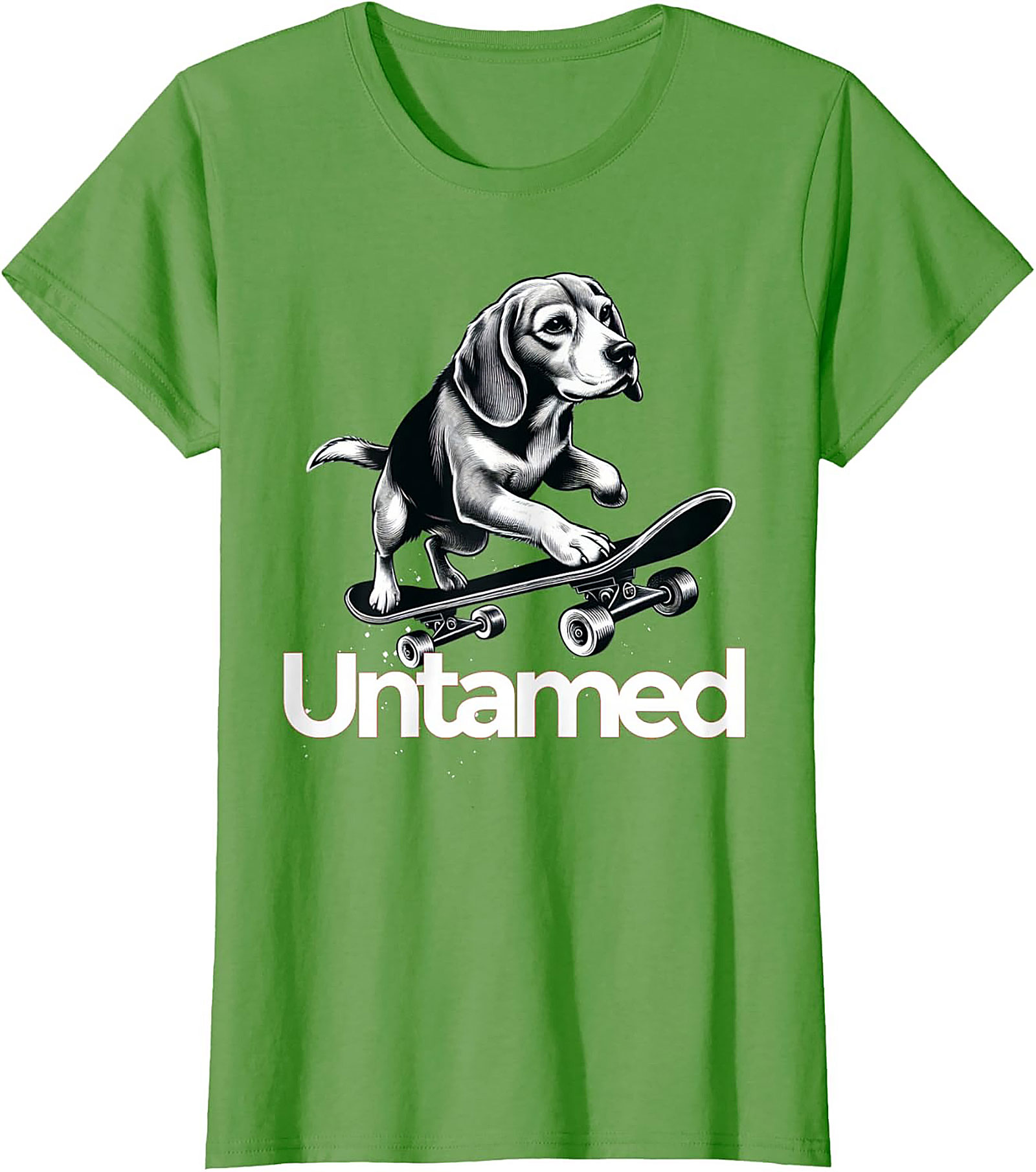 Untamed Beagle Skateboard T-shirt | Funny Dog Skater Graphic Tee
