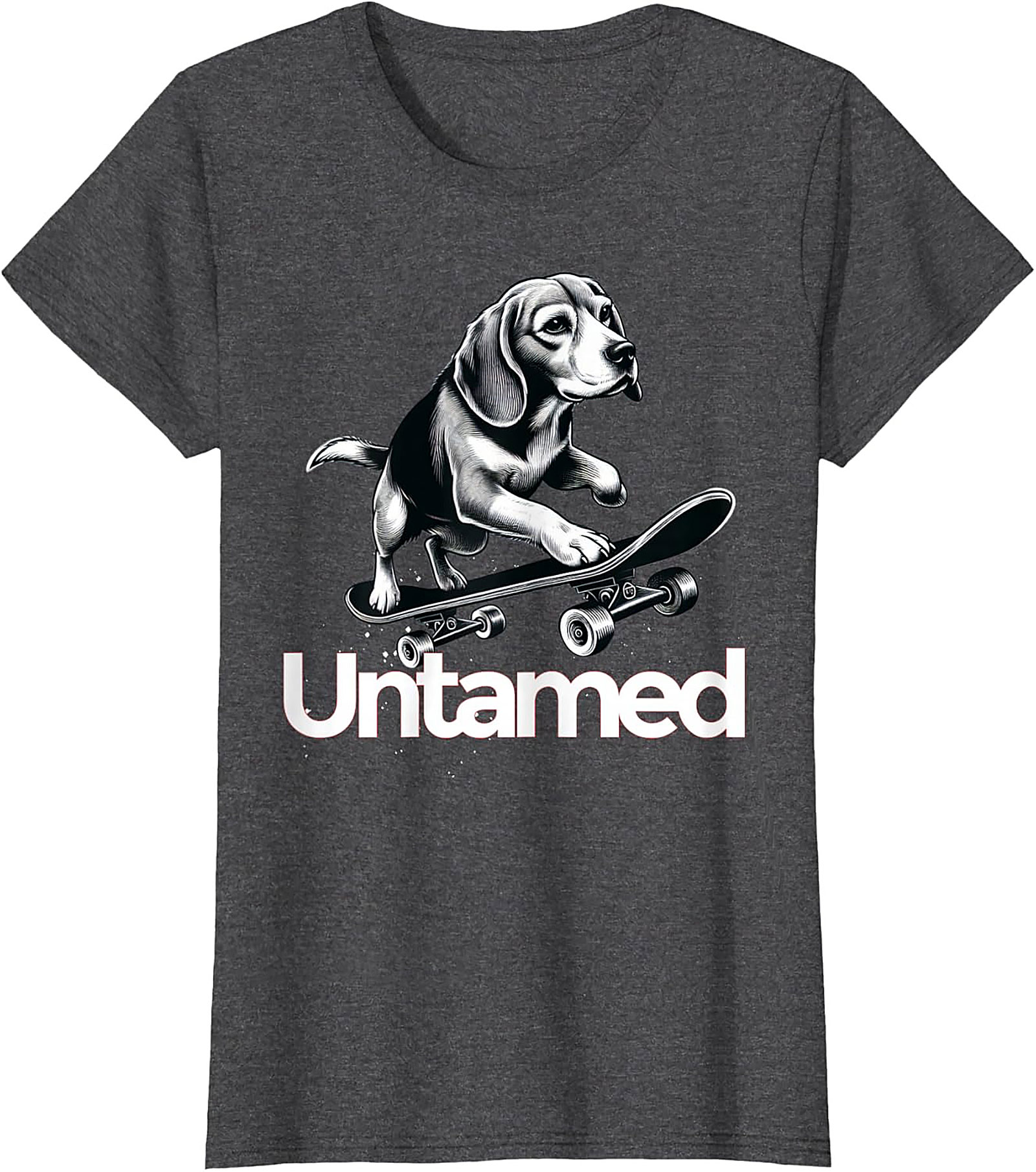 Untamed Beagle Skateboard T-shirt | Funny Dog Skater Graphic Tee