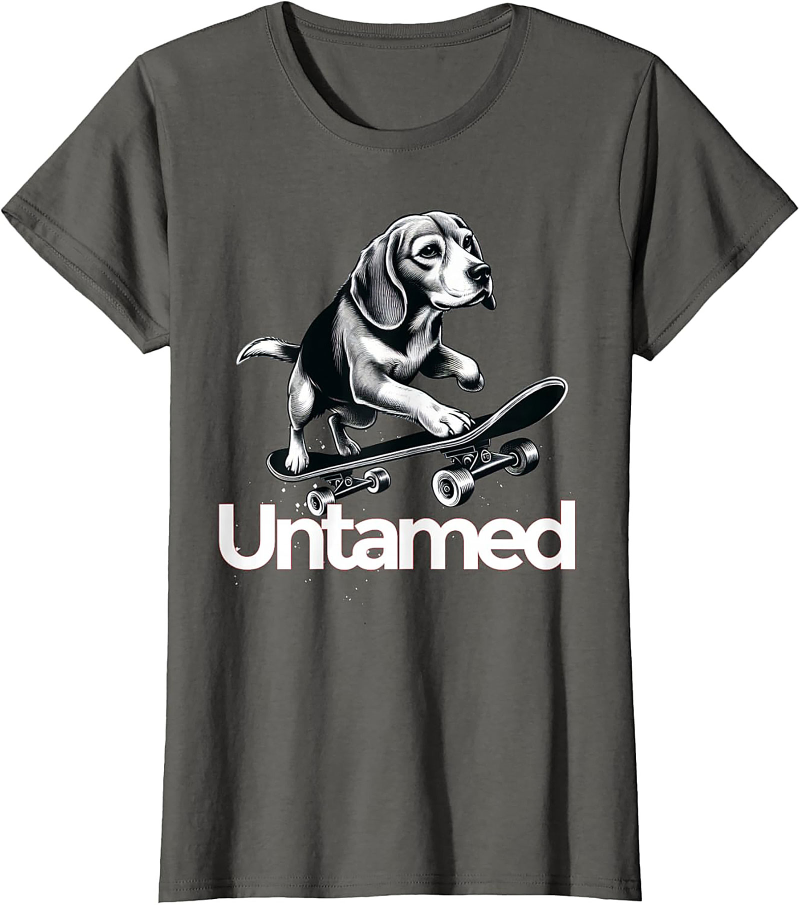 Untamed Beagle Skateboard T-shirt | Funny Dog Skater Graphic Tee