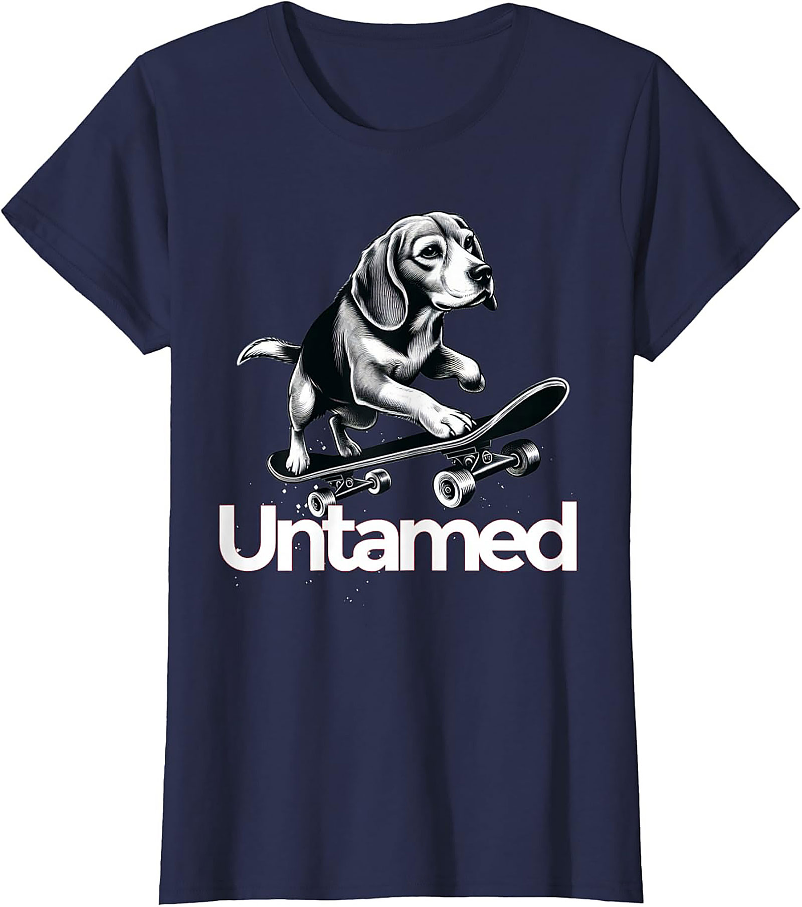 Untamed Beagle Skateboard T-shirt | Funny Dog Skater Graphic Tee