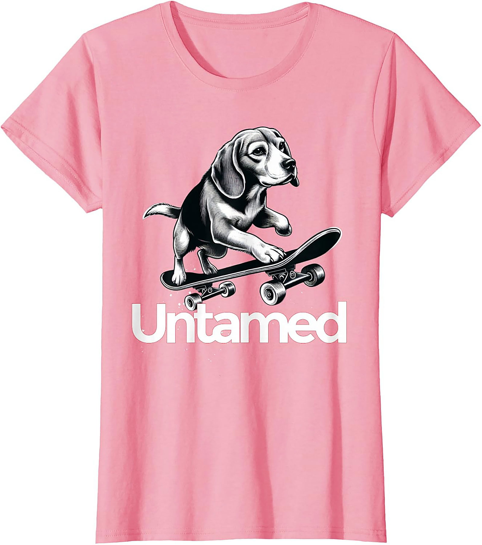 Untamed Beagle Skateboard T-shirt | Funny Dog Skater Graphic Tee