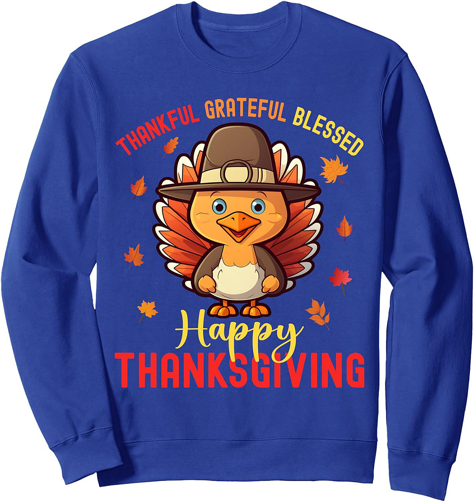 Thankful Grateful Blessed Thanksgiving Crewneck Sweatshirt