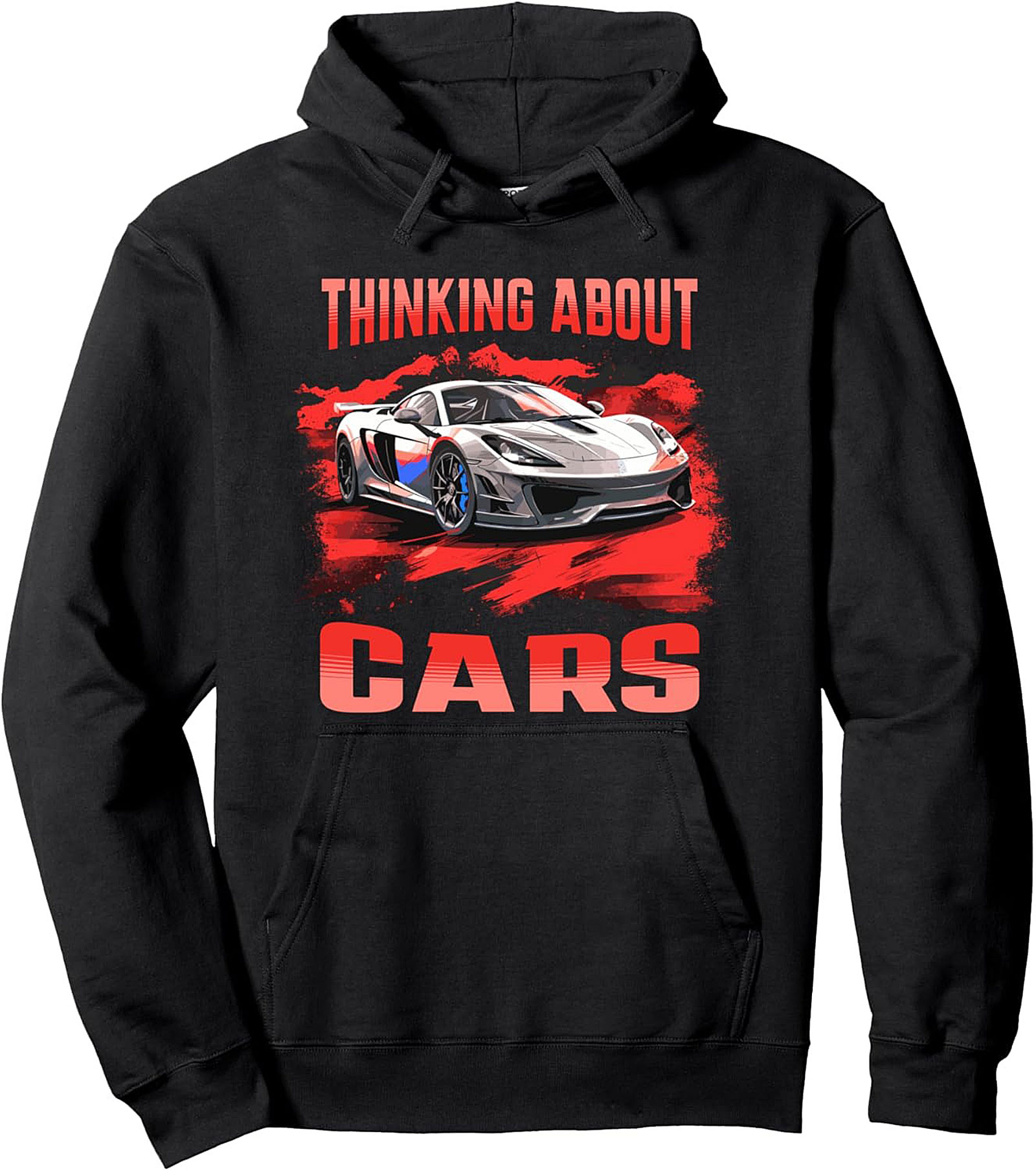 Gearhead Pullover Hoodie Thinking About Cars Graphic