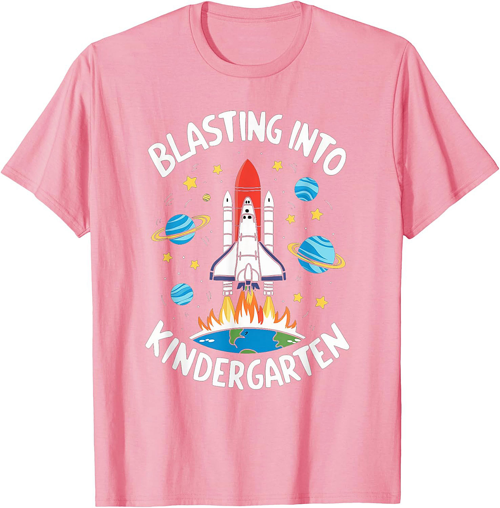 Blasting Into Kindergarten T-shirt | First Day of School Space Shuttle Graphic Tee