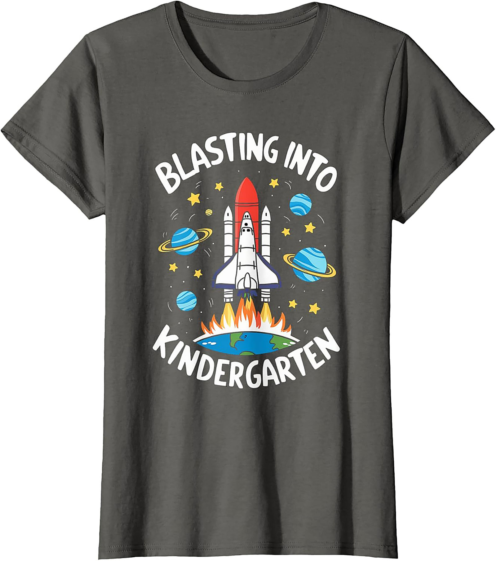 Blasting Into Kindergarten T-shirt | First Day of School Space Shuttle Graphic Tee