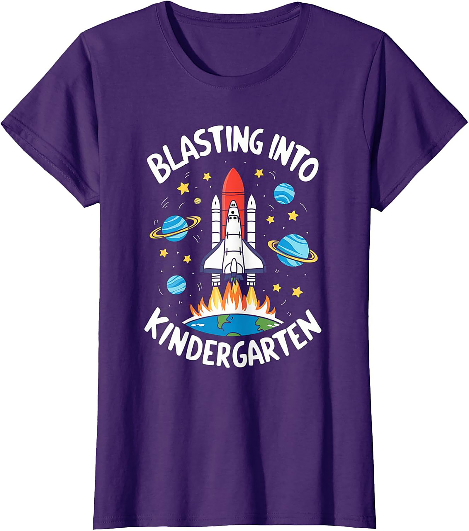 Blasting Into Kindergarten T-shirt | First Day of School Space Shuttle Graphic Tee