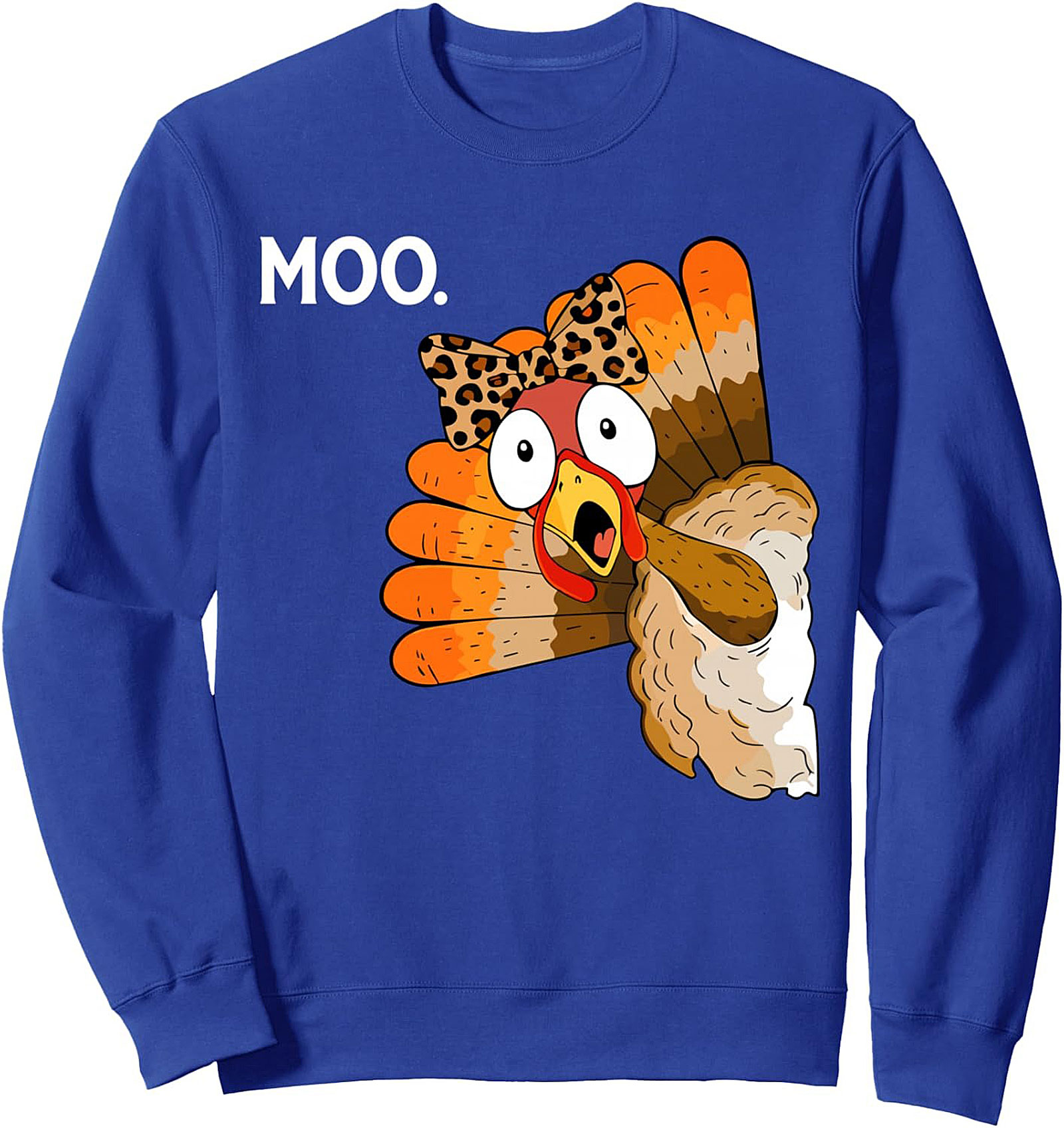 Funny Turkey Moo Sweatshirt | Thanksgiving Crewneck Gift