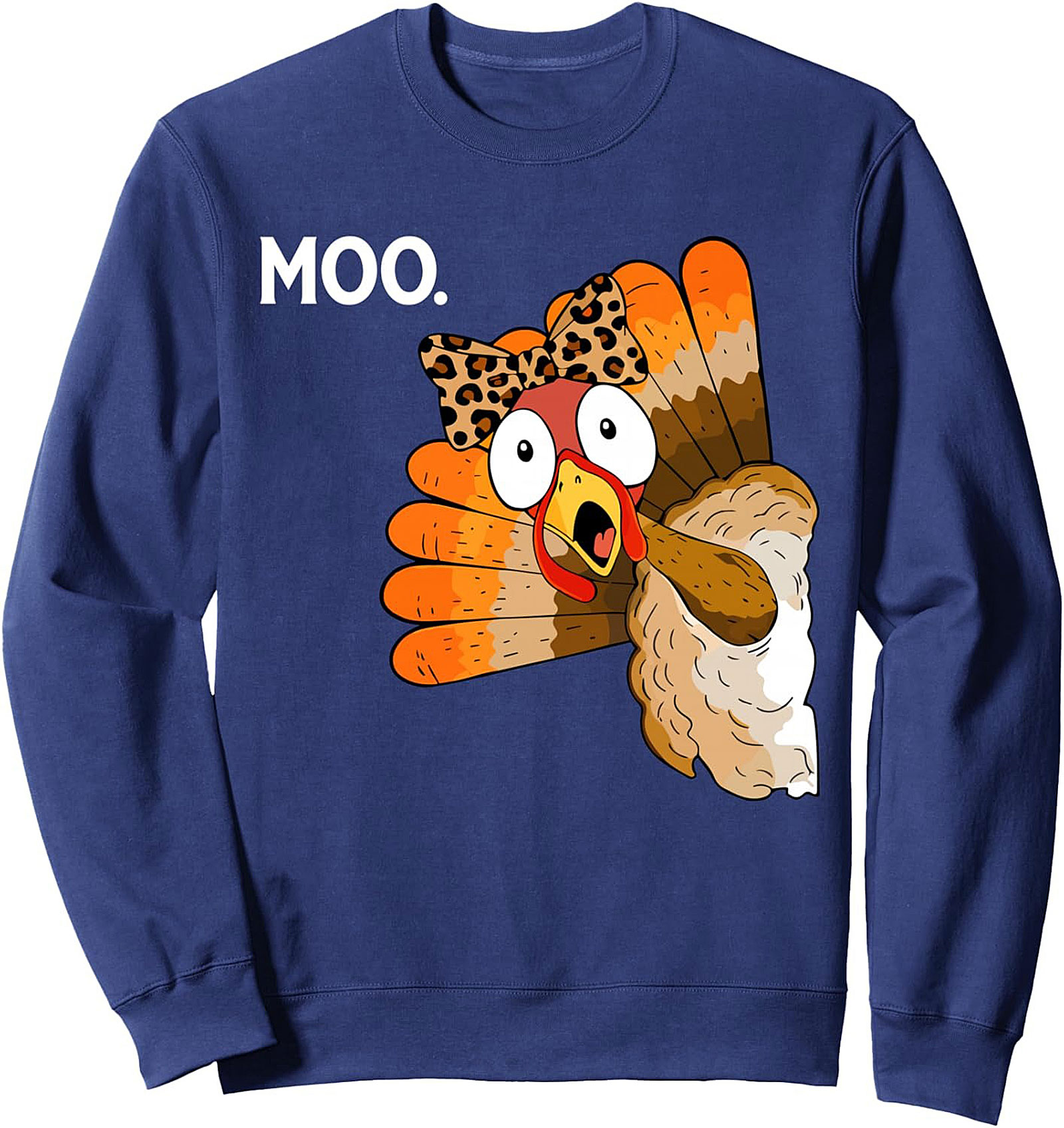 Funny Turkey Moo Sweatshirt | Thanksgiving Crewneck Gift