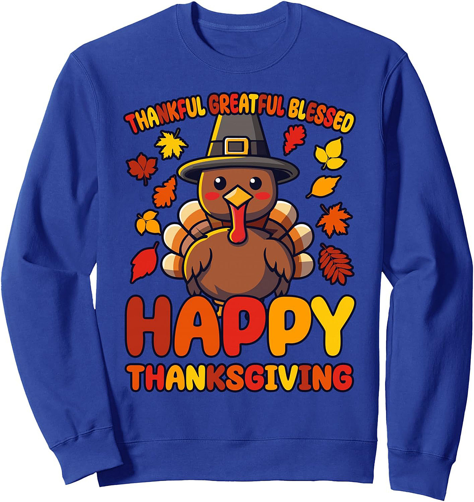 Thankful Turkey Crewneck Sweatshirt – Happy Thanksgiving Gift