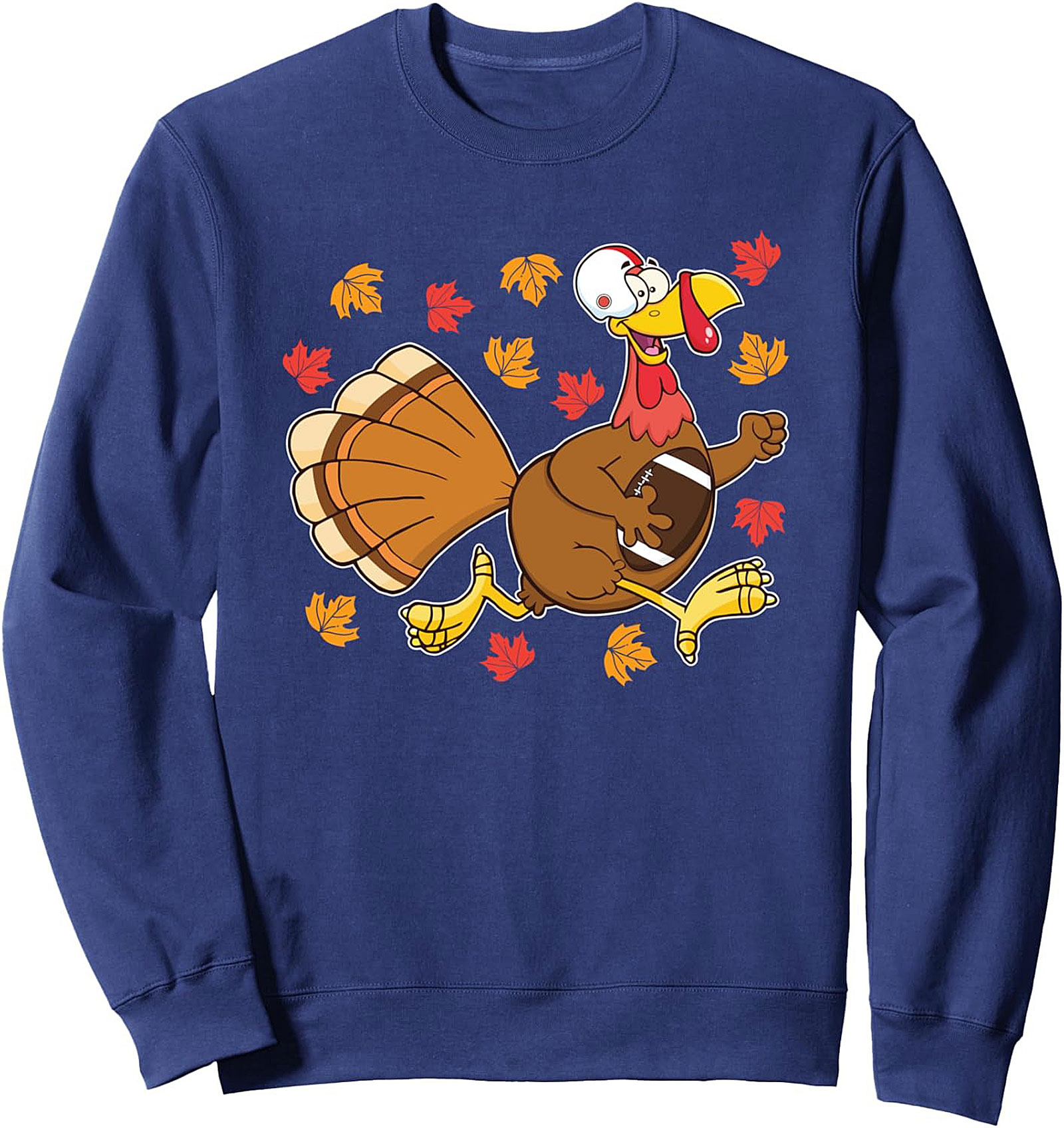 Funny Thanksgiving Football Turkey Crewneck Sweatshirt