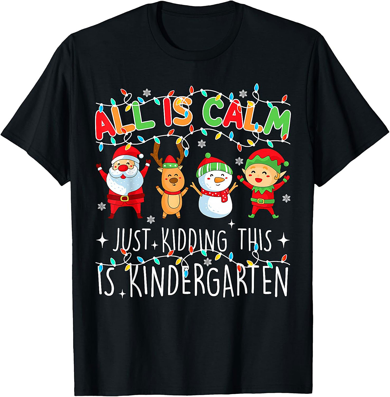 Funny Kindergarten Christmas T-shirt Teacher Gift Tee