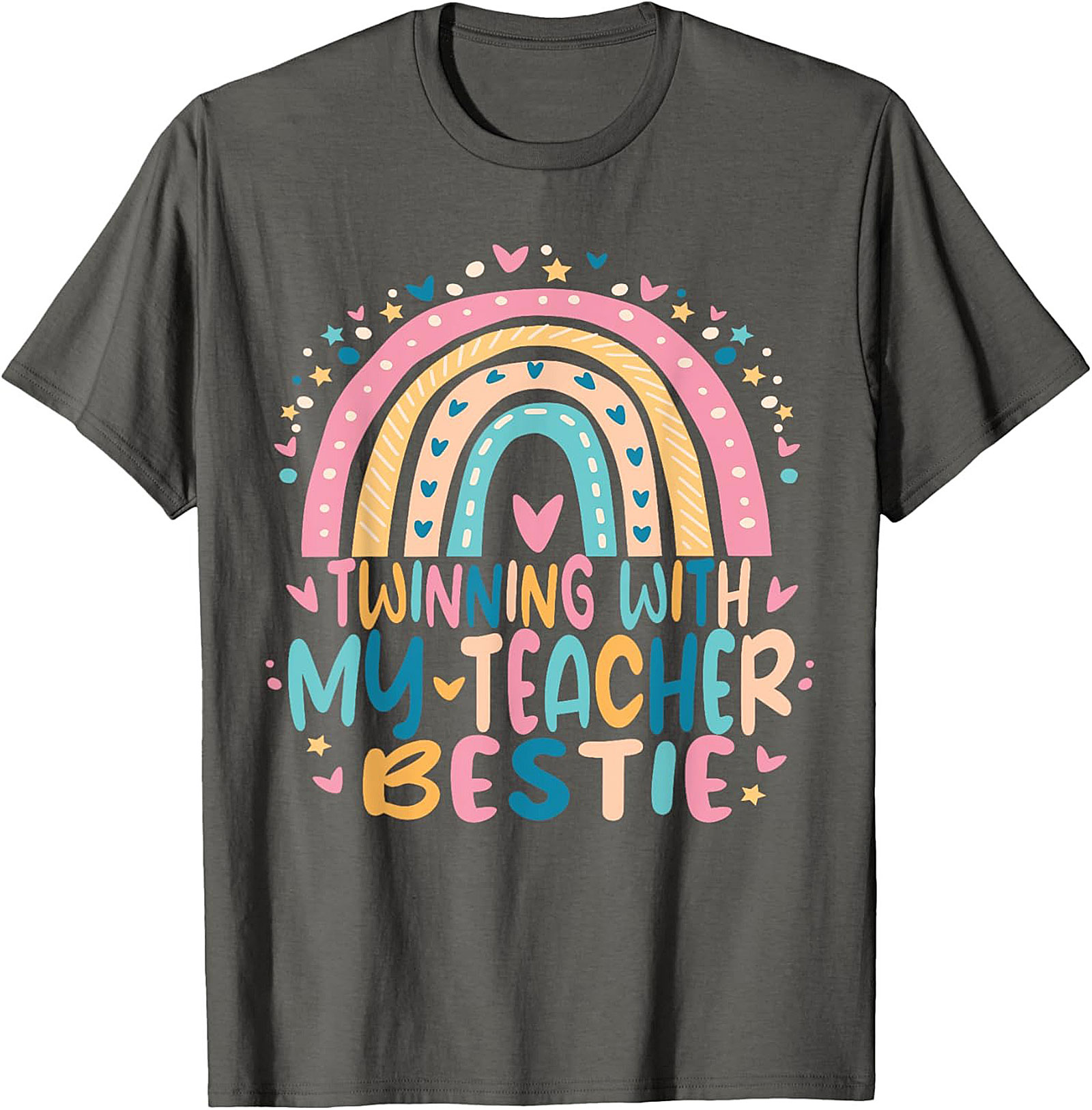 Teacher Bestie T-shirt Funny Rainbow Teacher Graphic Tee