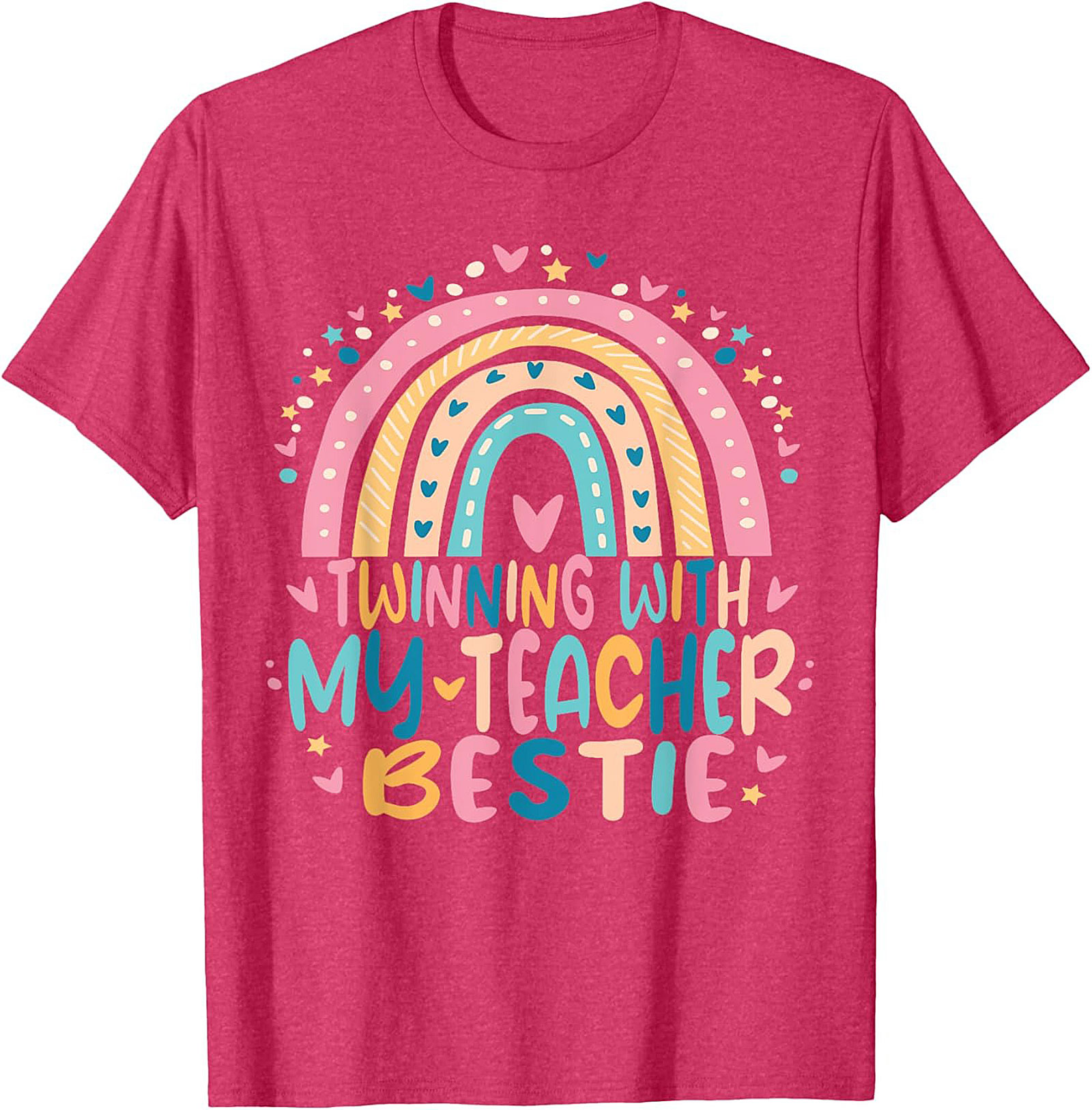 Teacher Bestie T-shirt Funny Rainbow Teacher Graphic Tee