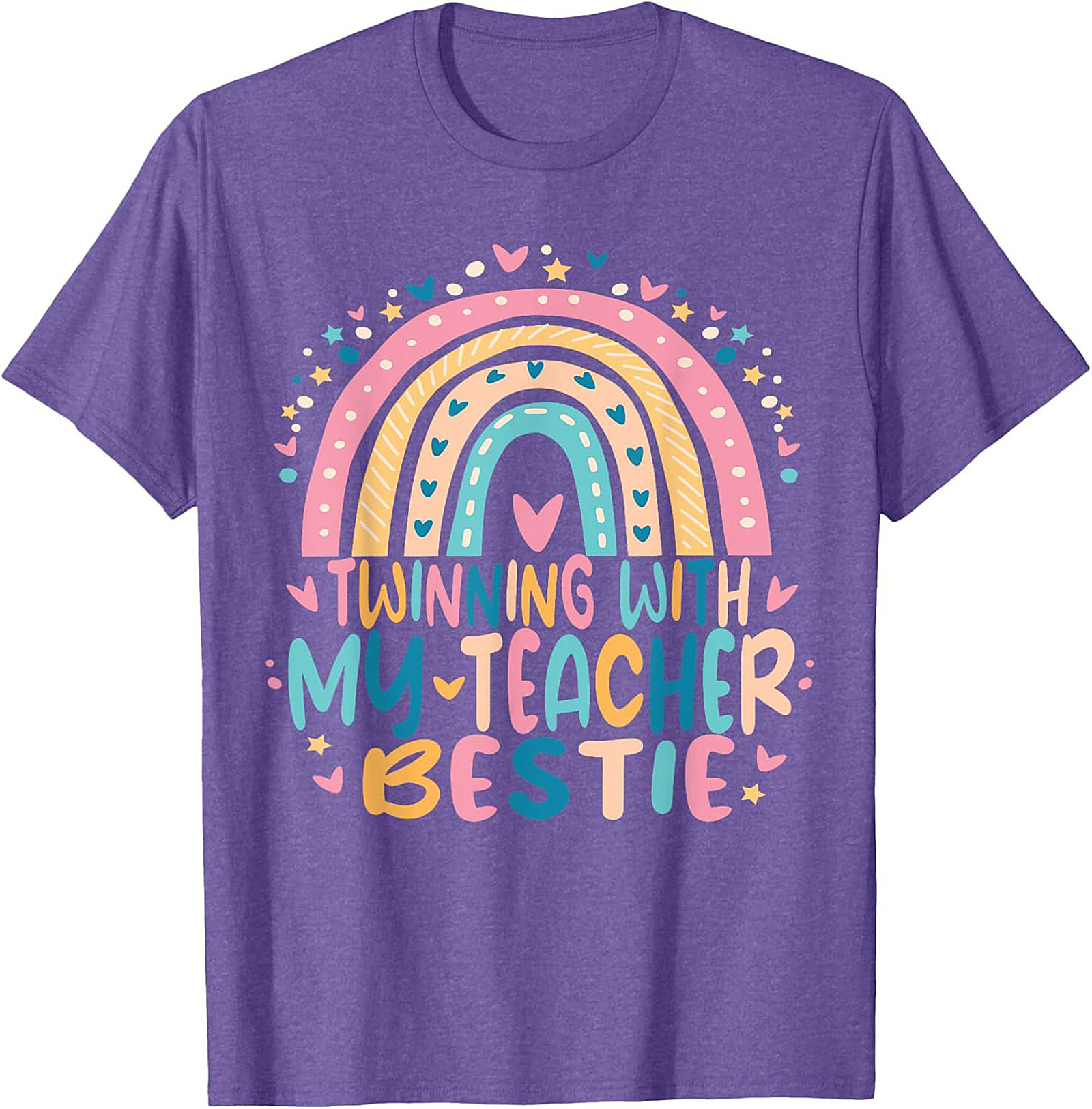 Teacher Bestie T-shirt Funny Rainbow Teacher Graphic Tee
