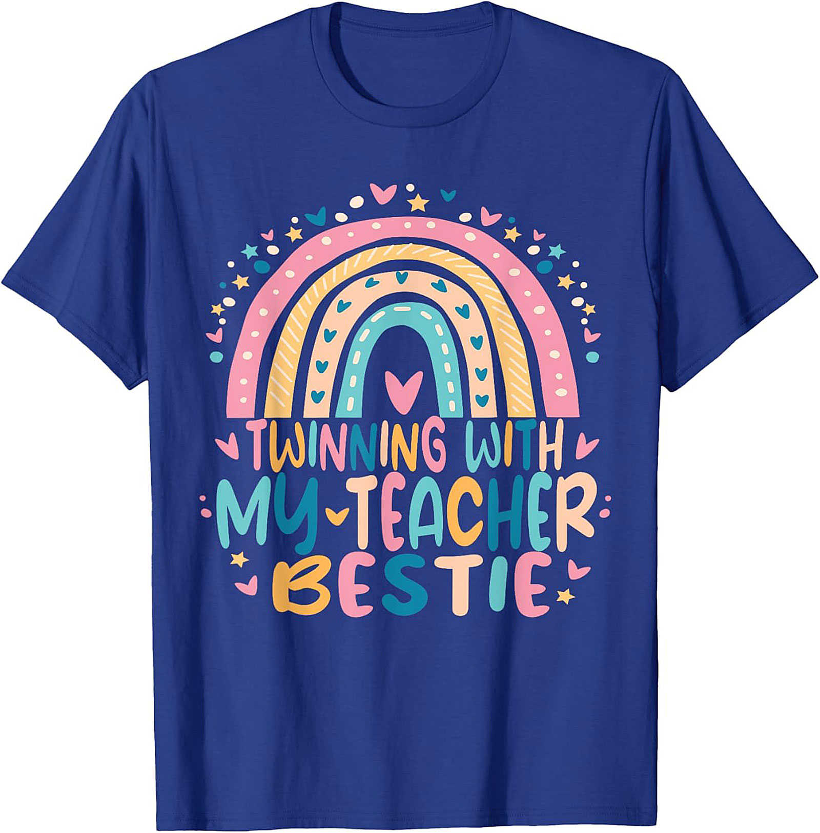 Teacher Bestie T-shirt Funny Rainbow Teacher Graphic Tee