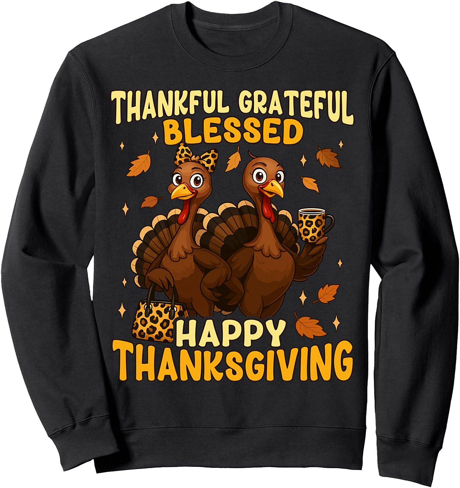 Cozy Thanksgiving Crewneck Sweatshirt | Thankful Blessed Gift