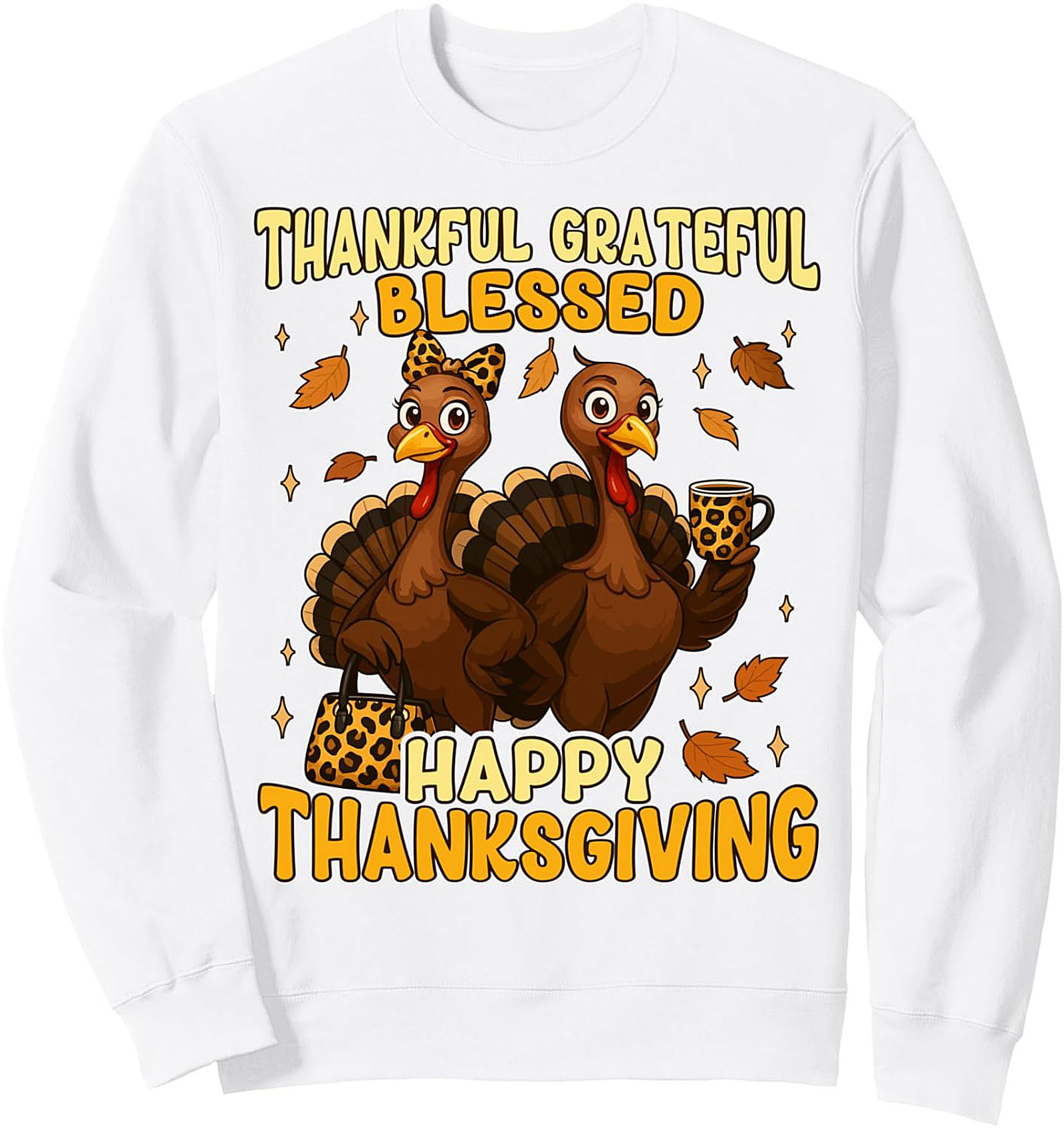 Cozy Thanksgiving Crewneck Sweatshirt | Thankful Blessed Gift