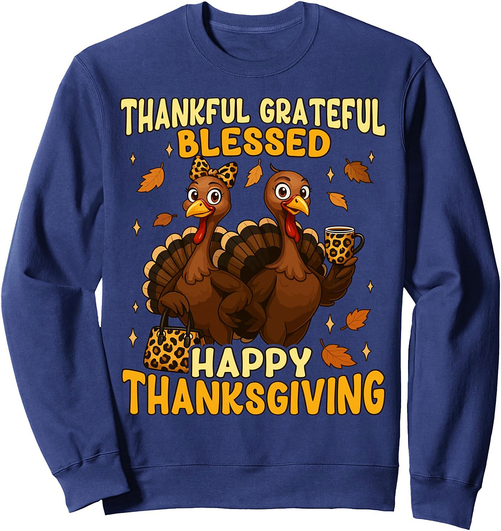 Cozy Thanksgiving Crewneck Sweatshirt | Thankful Blessed Gift
