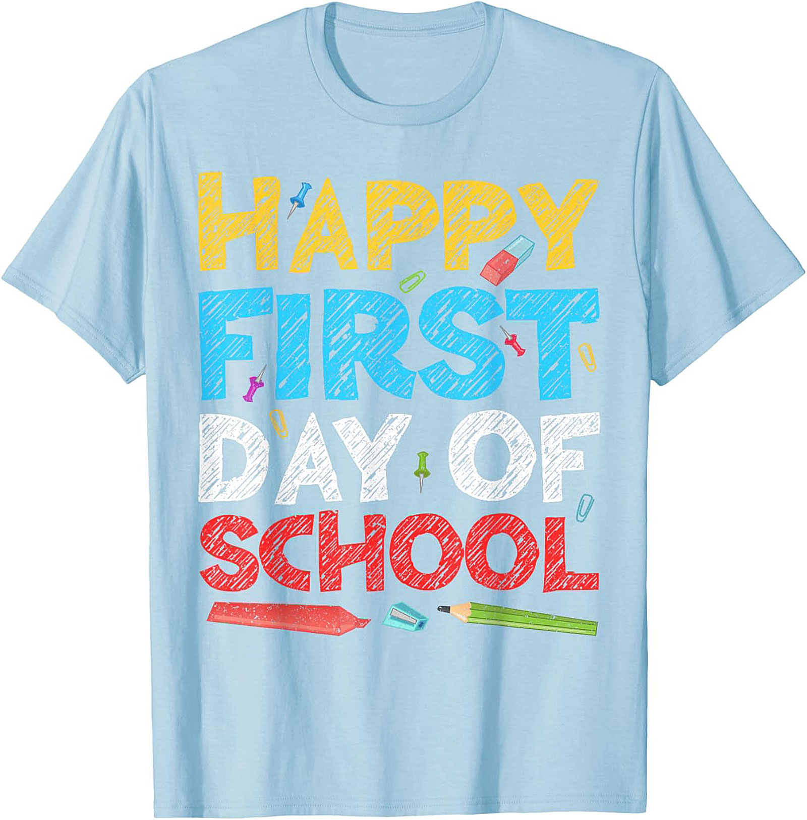 Happy First Day of School T-shirt | Back to School Chalk Style Graphic Tee