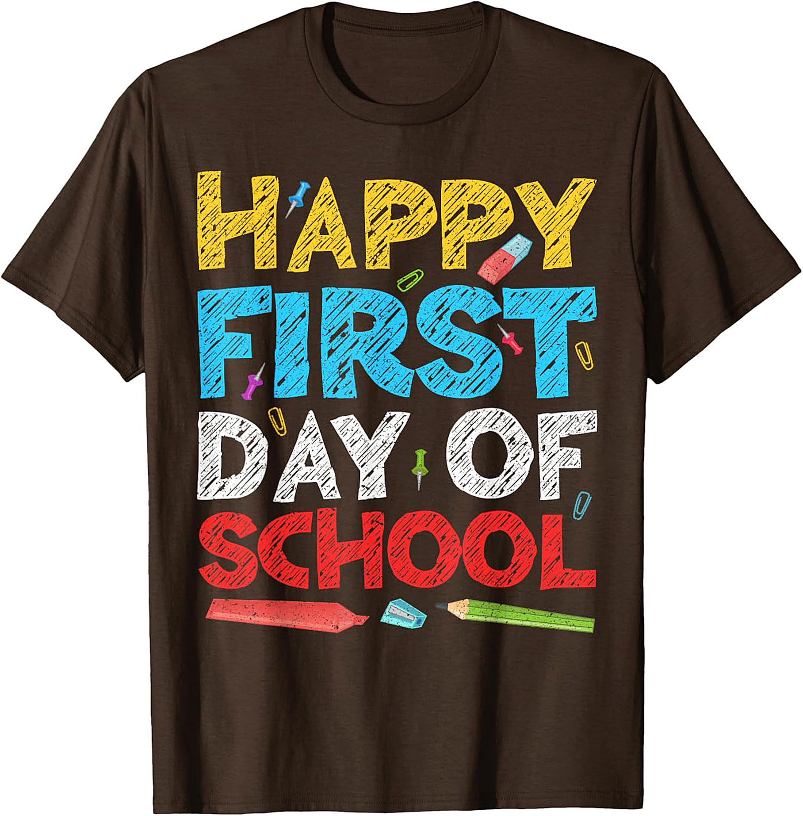 Happy First Day of School T-shirt | Back to School Chalk Style Graphic Tee