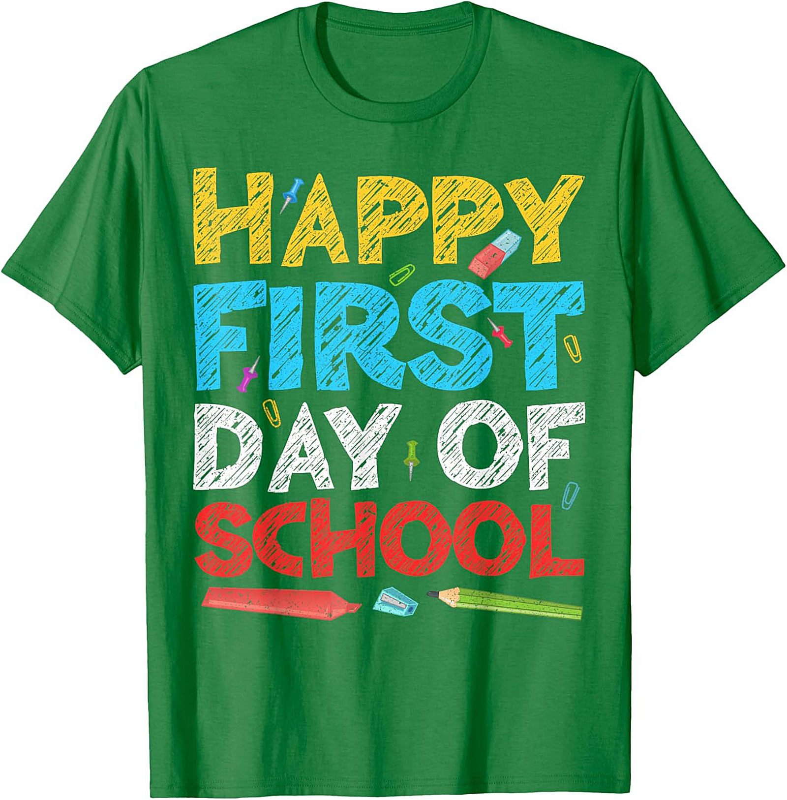 Happy First Day of School T-shirt | Back to School Chalk Style Graphic Tee