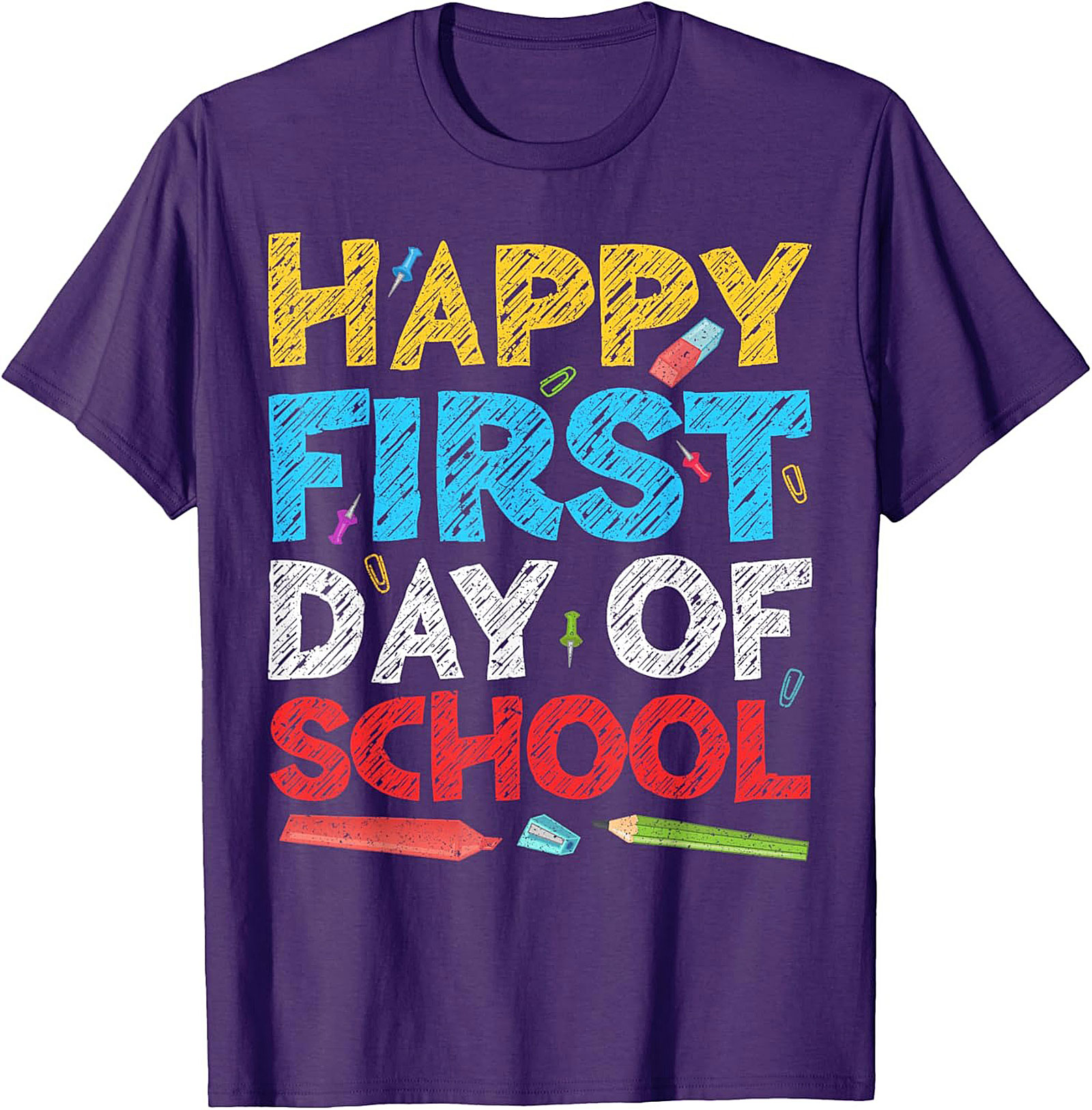 Happy First Day of School T-shirt | Back to School Chalk Style Graphic Tee