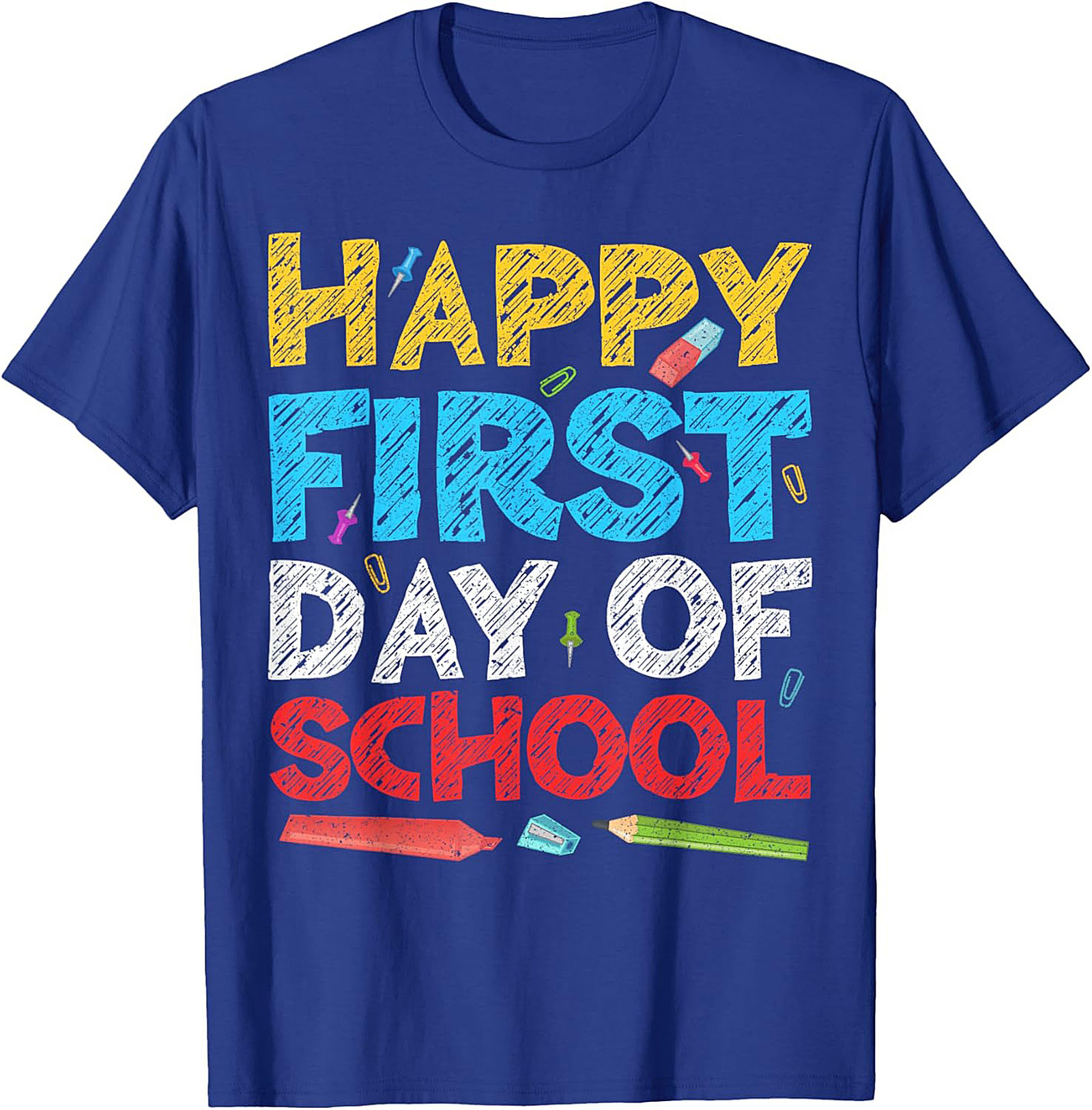 Happy First Day of School T-shirt | Back to School Chalk Style Graphic Tee