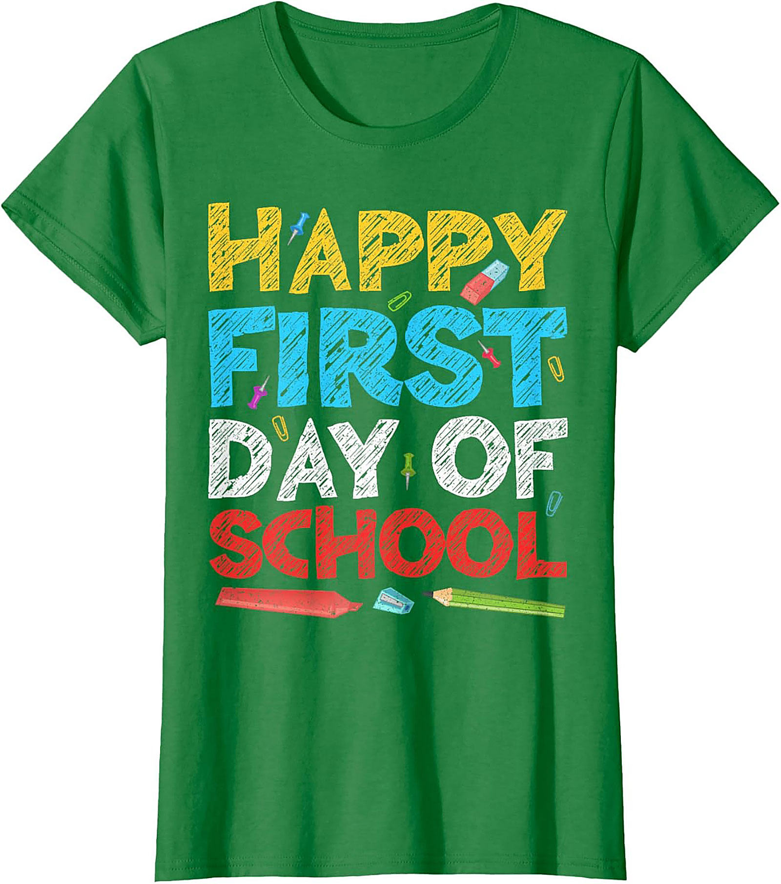 Happy First Day of School T-shirt | Back to School Chalk Style Graphic Tee