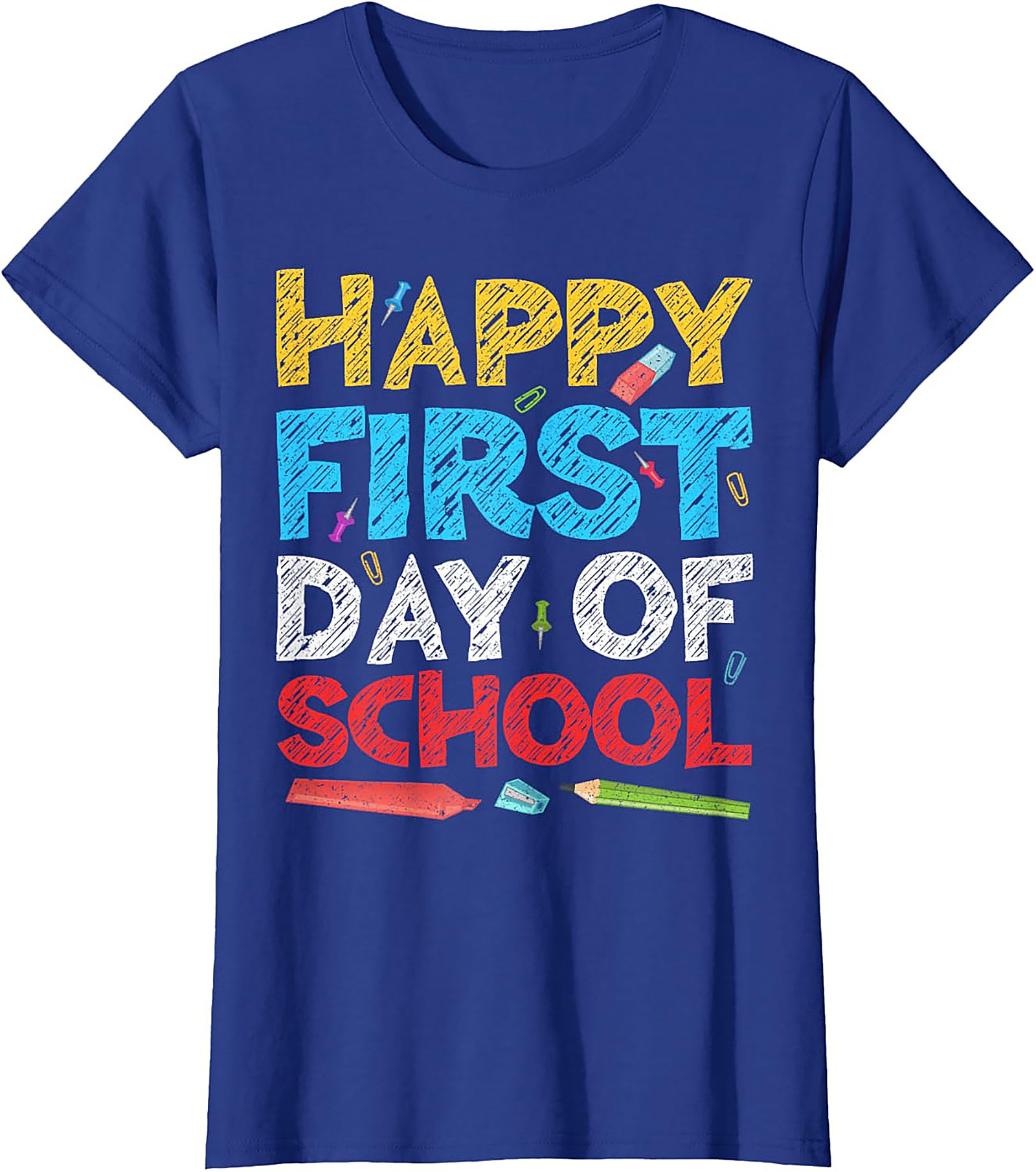 Happy First Day of School T-shirt | Back to School Chalk Style Graphic Tee