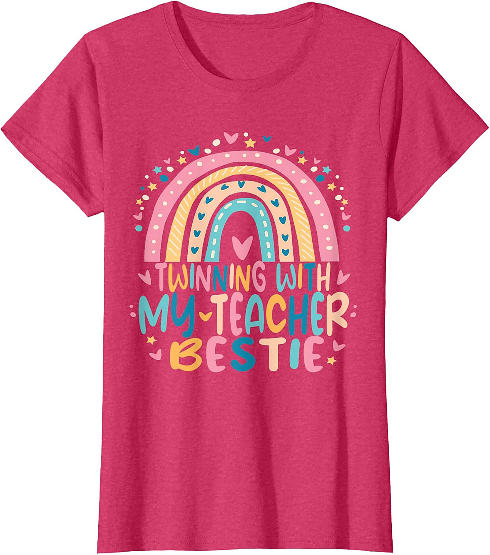 Teacher Bestie T-shirt Funny Rainbow Teacher Graphic Tee