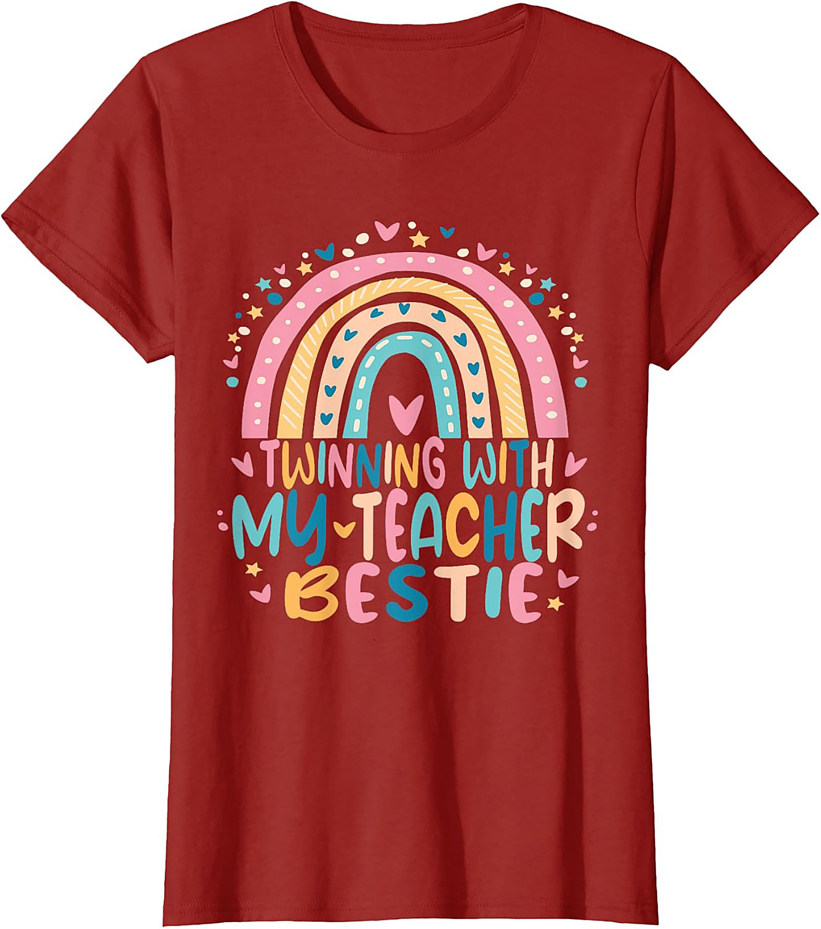Teacher Bestie T-shirt Funny Rainbow Teacher Graphic Tee