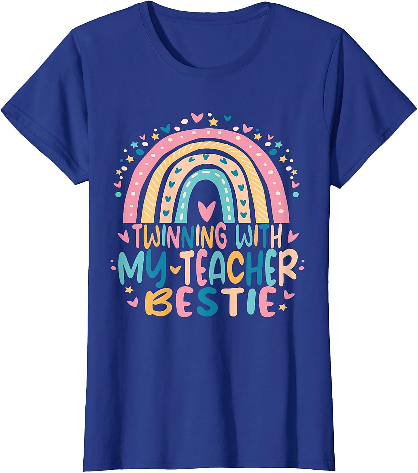Teacher Bestie T-shirt Funny Rainbow Teacher Graphic Tee