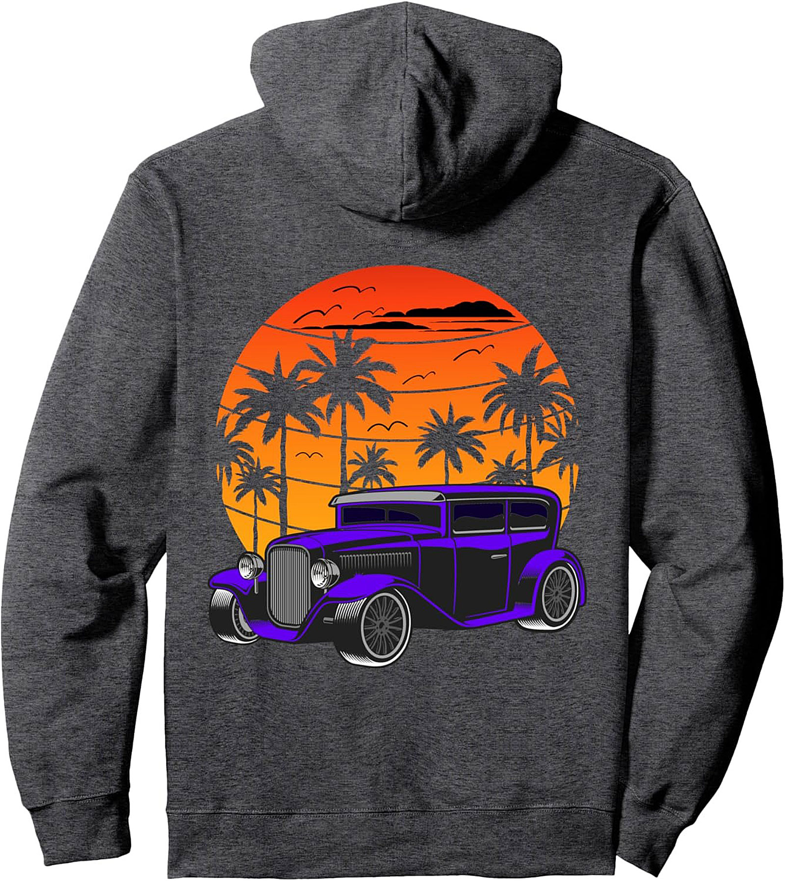 Hot Rod Sunset Graphic Tee Vintage Car Hoodie Unisex Tee