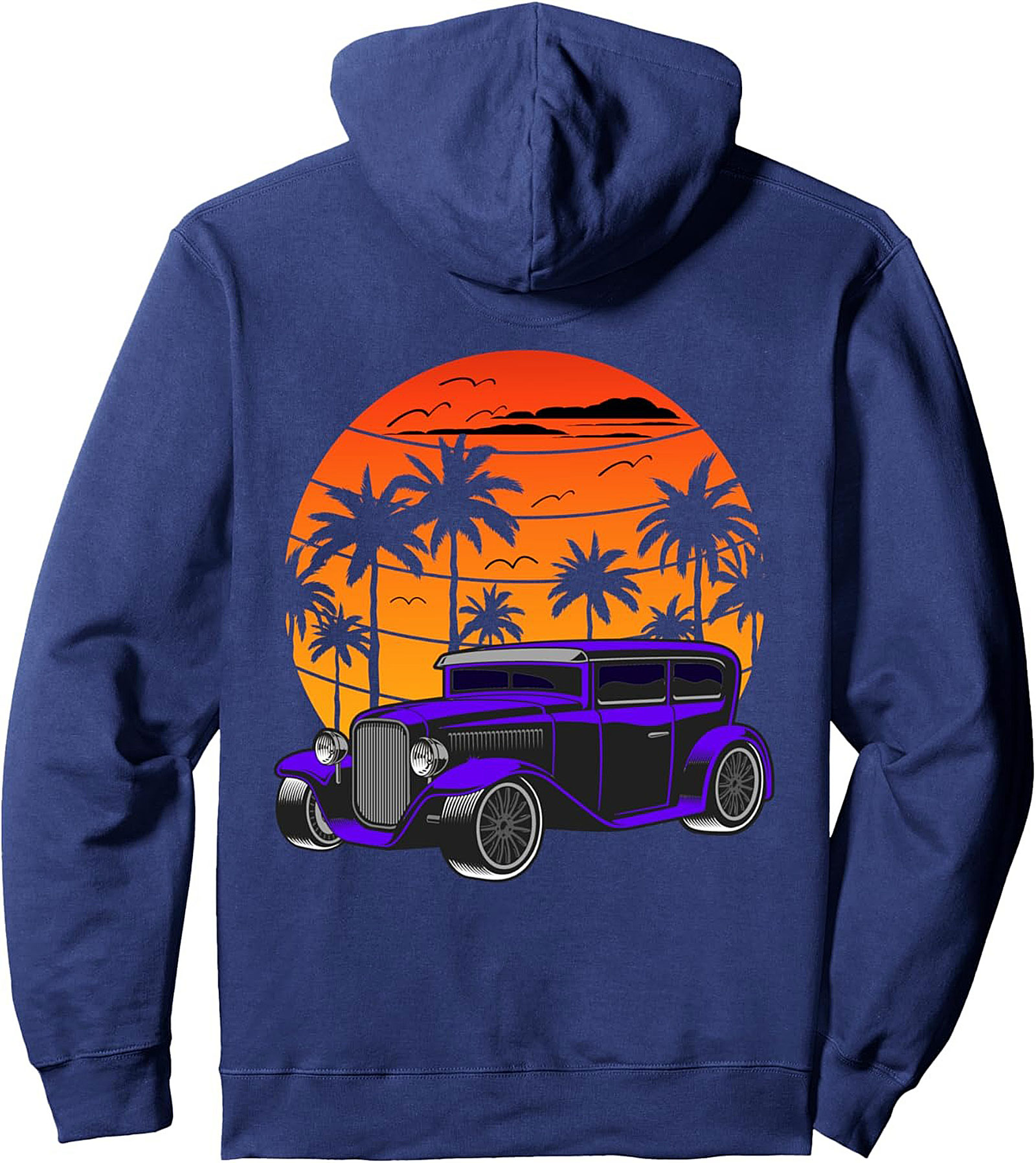 Hot Rod Sunset Graphic Tee Vintage Car Hoodie Unisex Tee
