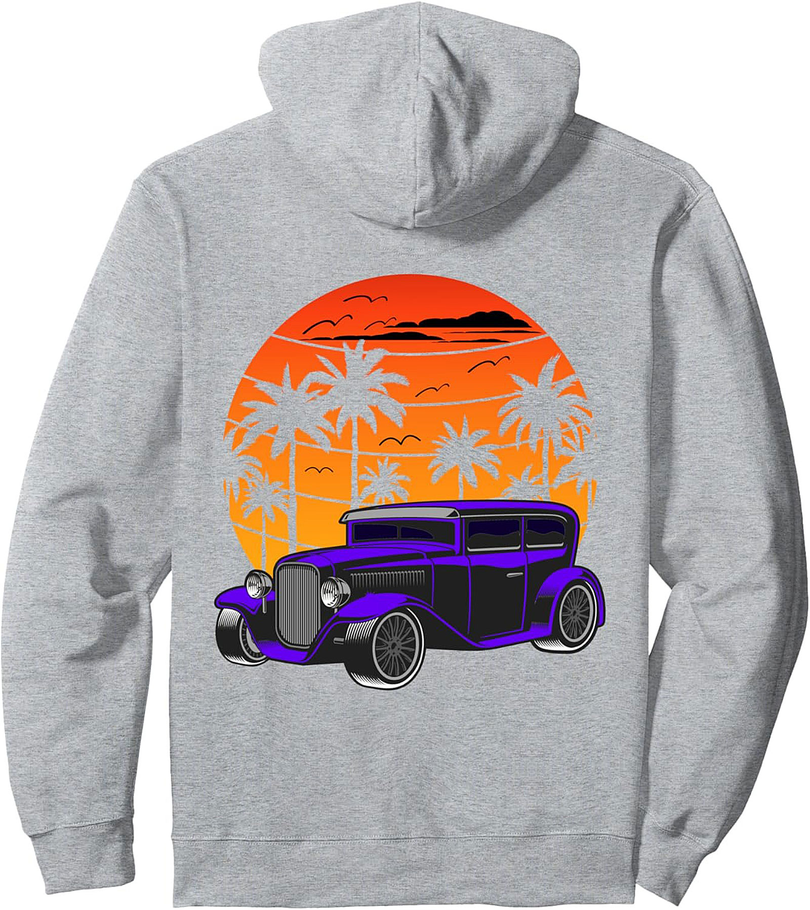Hot Rod Sunset Graphic Tee Vintage Car Hoodie Unisex Tee