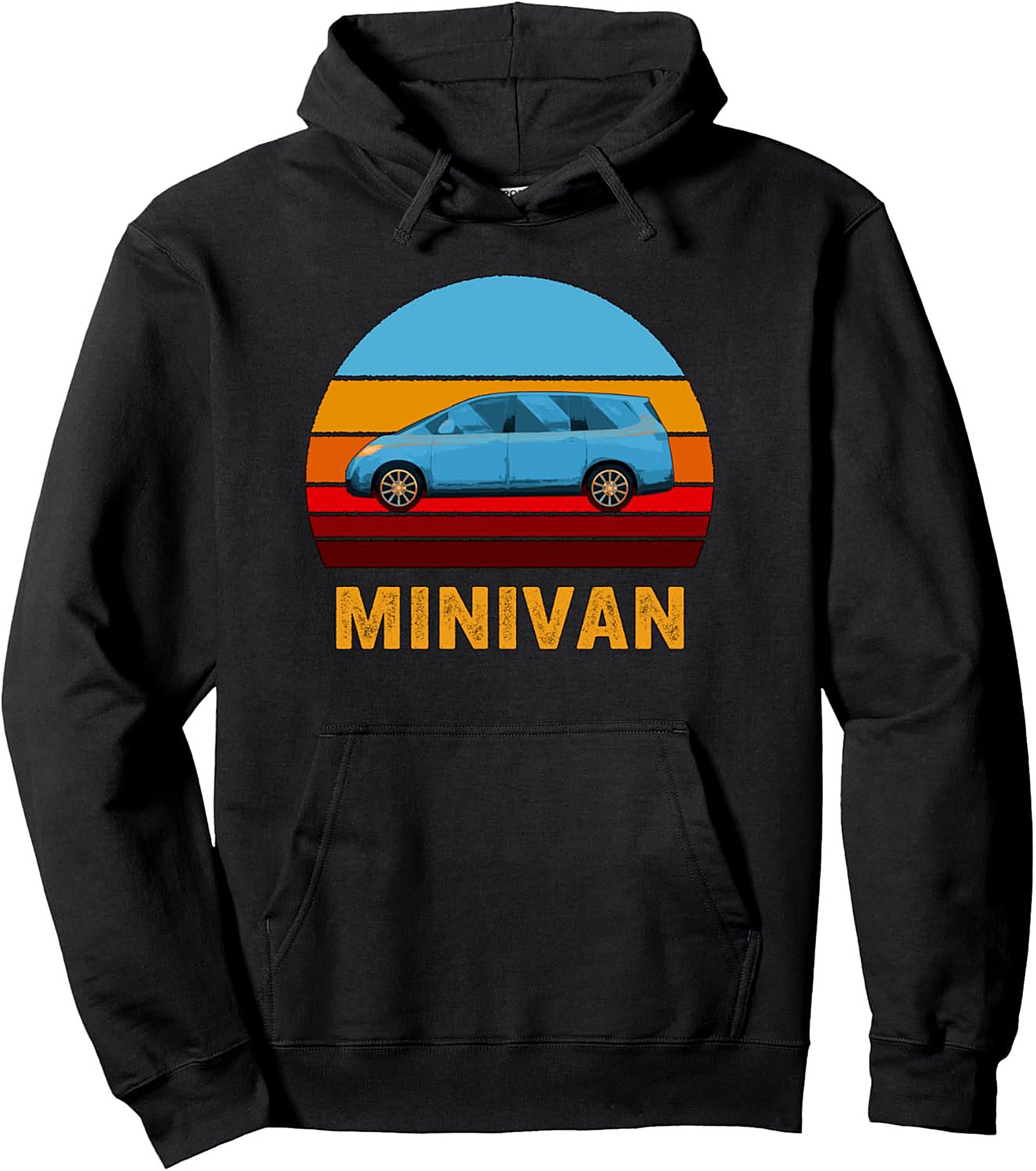 Minivan Dad Pullover Hoodie Retro Sunset Graphic Gift