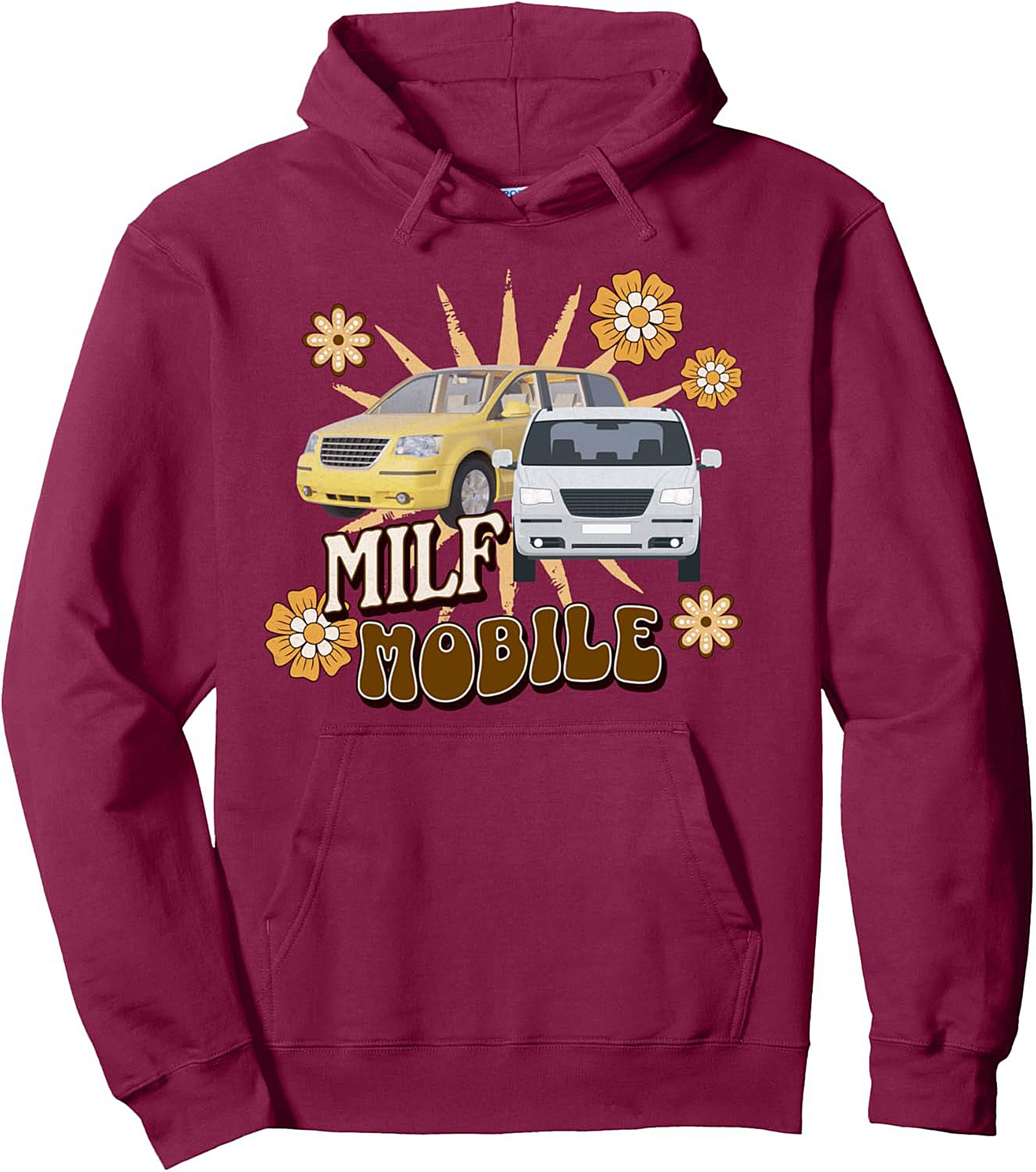 MILF Mobile Pullover Hoodie | Funny Minivan Mom Graphic