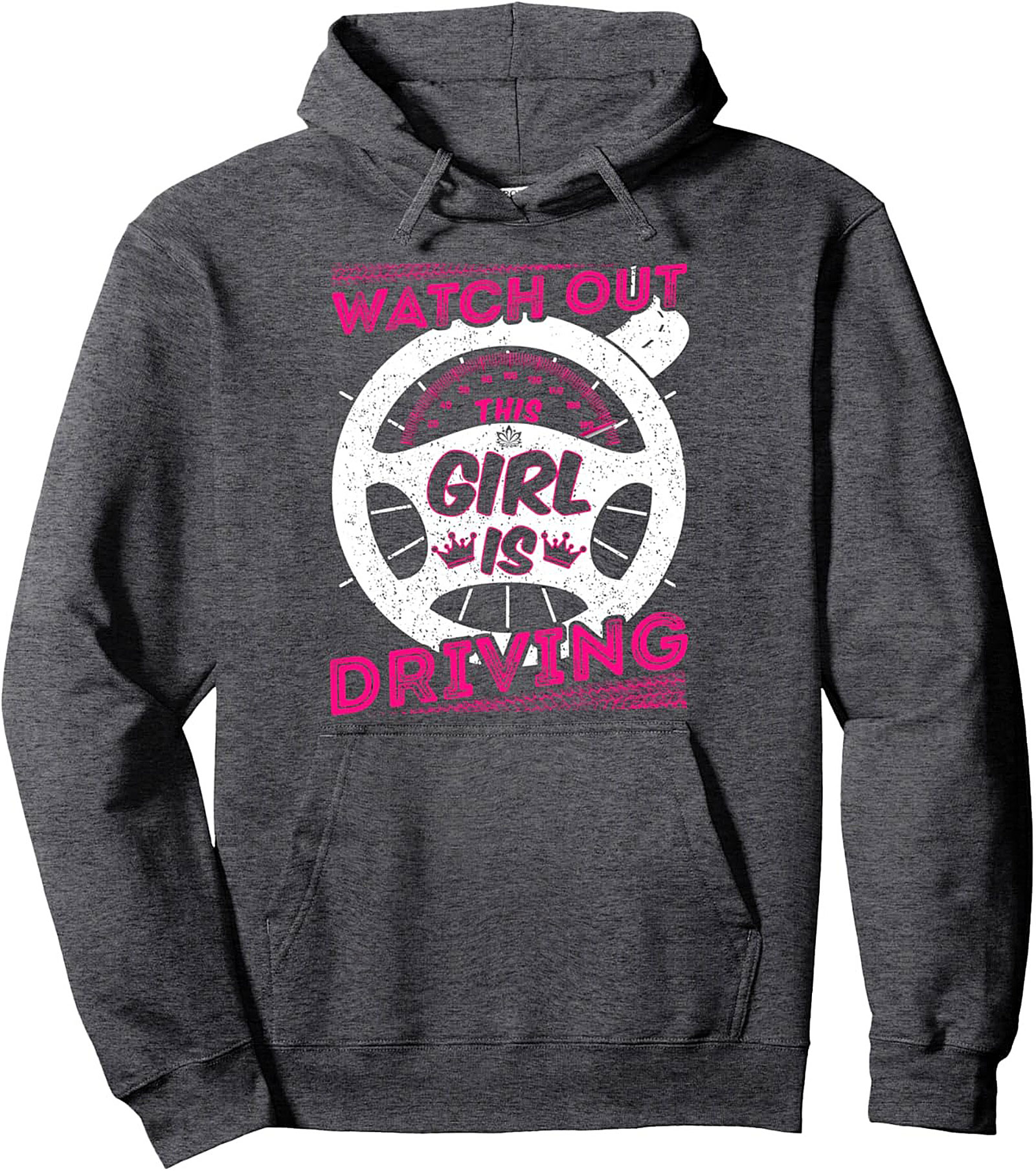 Sassy Girl Driving Graphic Hoodie Cozy Pullover