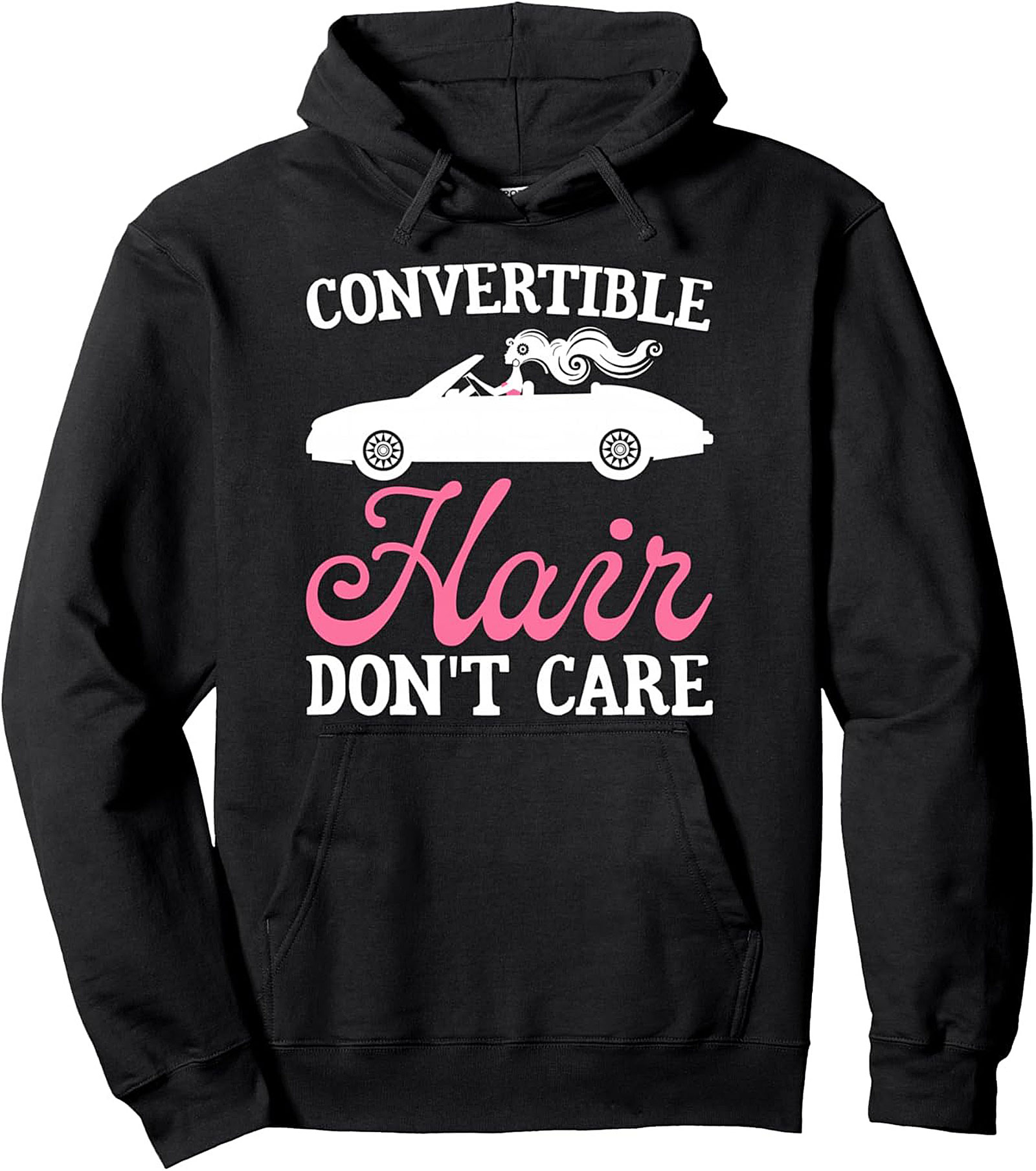 Convertible Hair Don't Care Graphic Hoodie Cozy Pullover