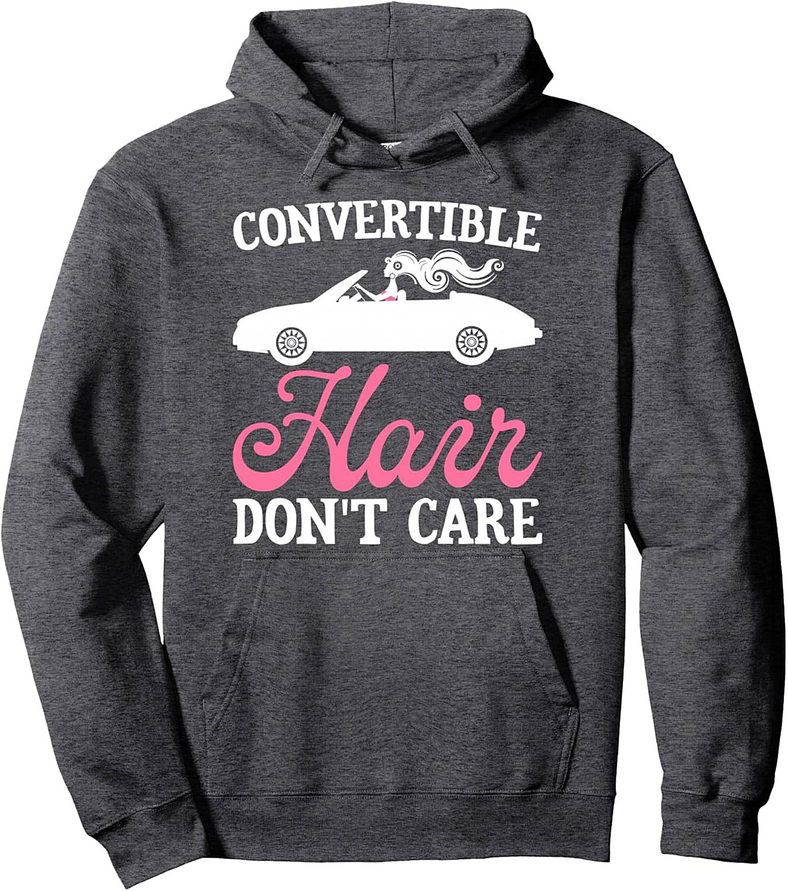 Convertible Hair Don't Care Graphic Hoodie Cozy Pullover