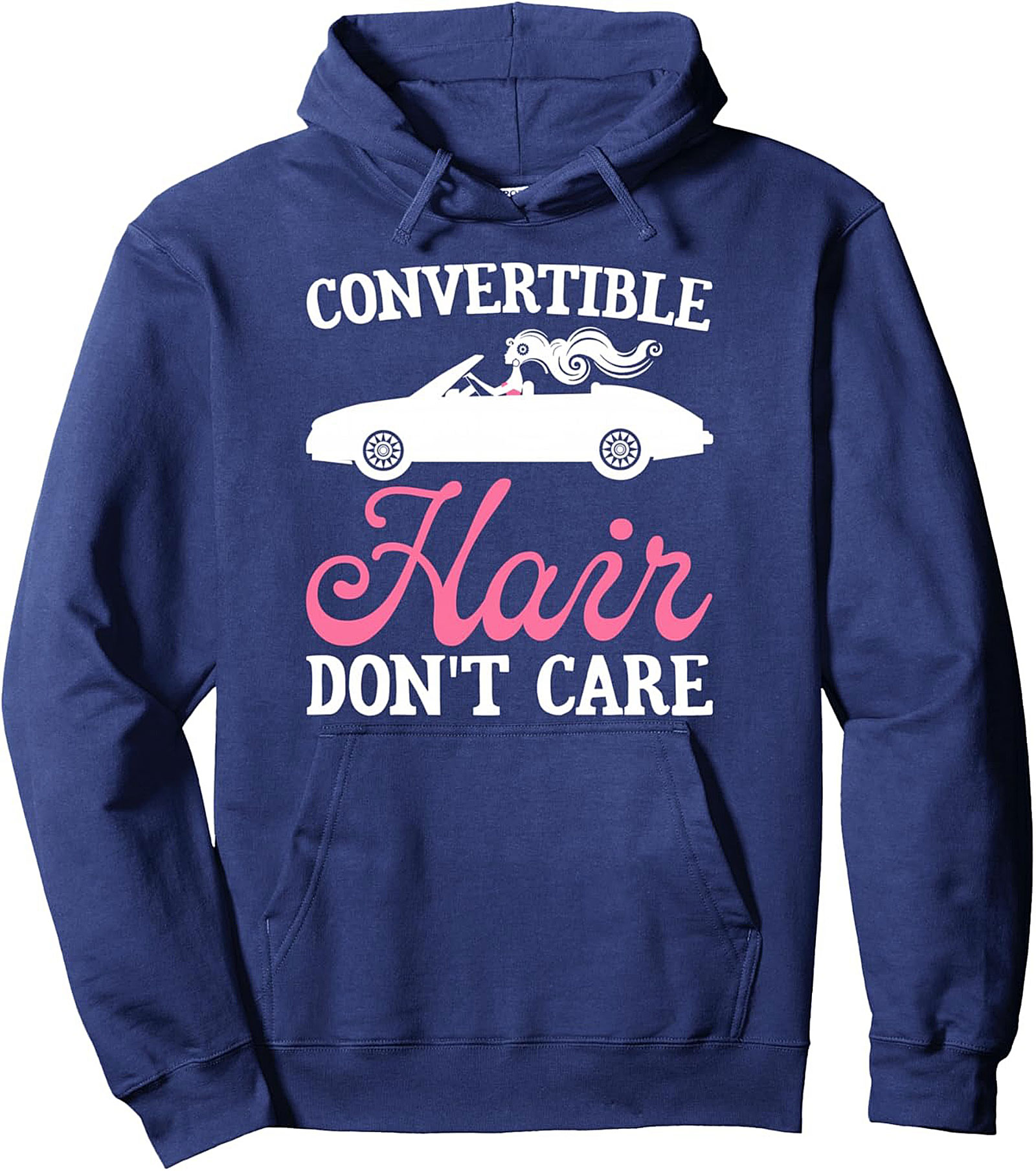 Convertible Hair Don't Care Graphic Hoodie Cozy Pullover