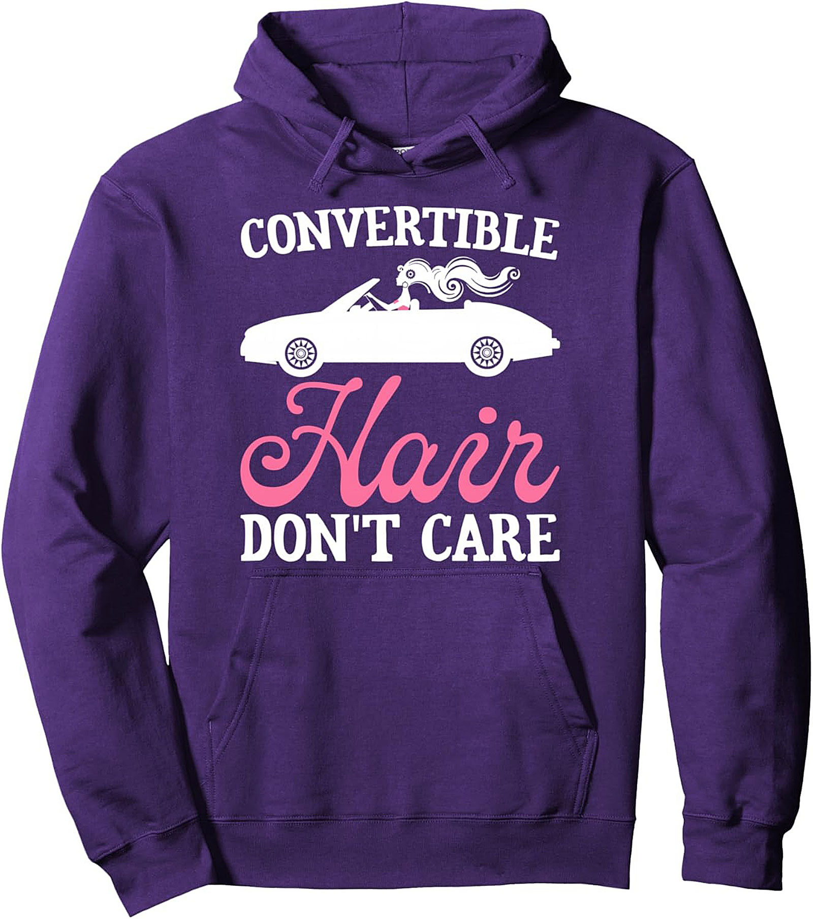 Convertible Hair Don't Care Graphic Hoodie Cozy Pullover